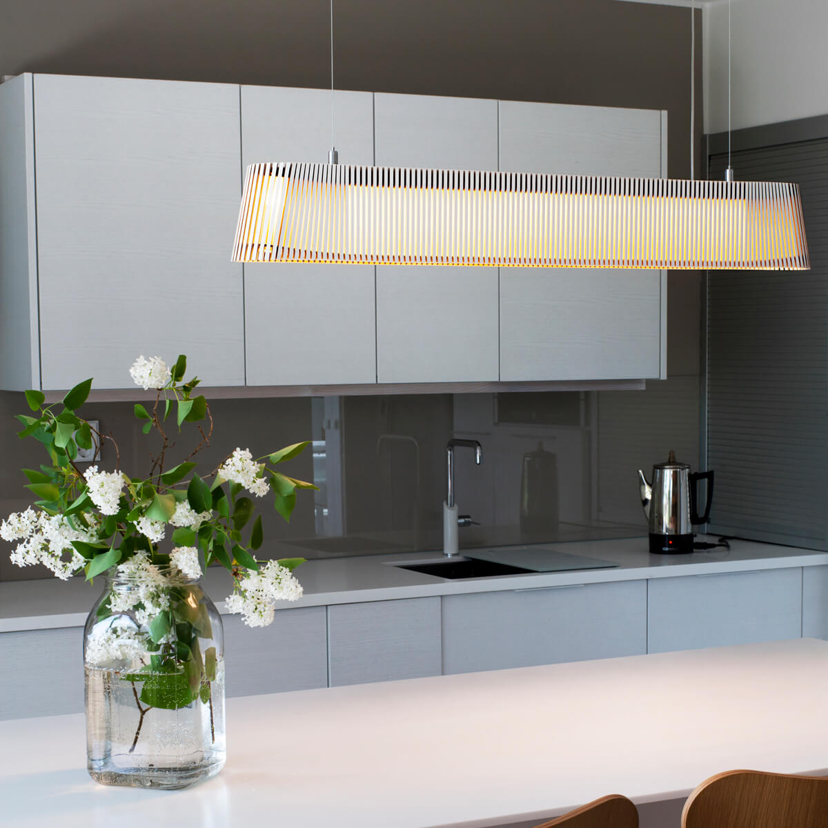 Secto Design Owalo 7000 Pendelleuchte, weiß laminiert, Kabel: weiß