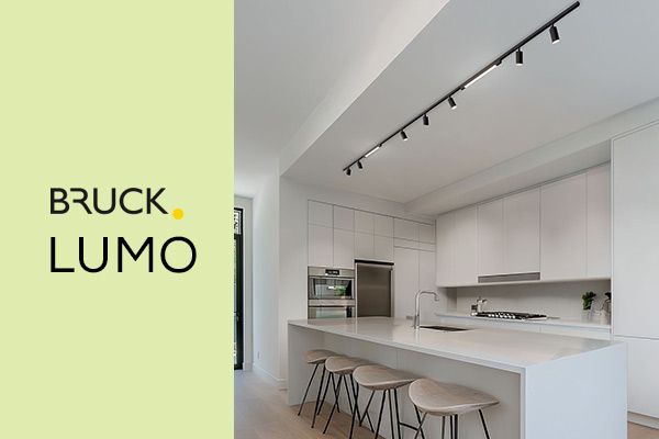 Bruck Lumo Systemleuchten in modernen Küchen und Wohnräumen