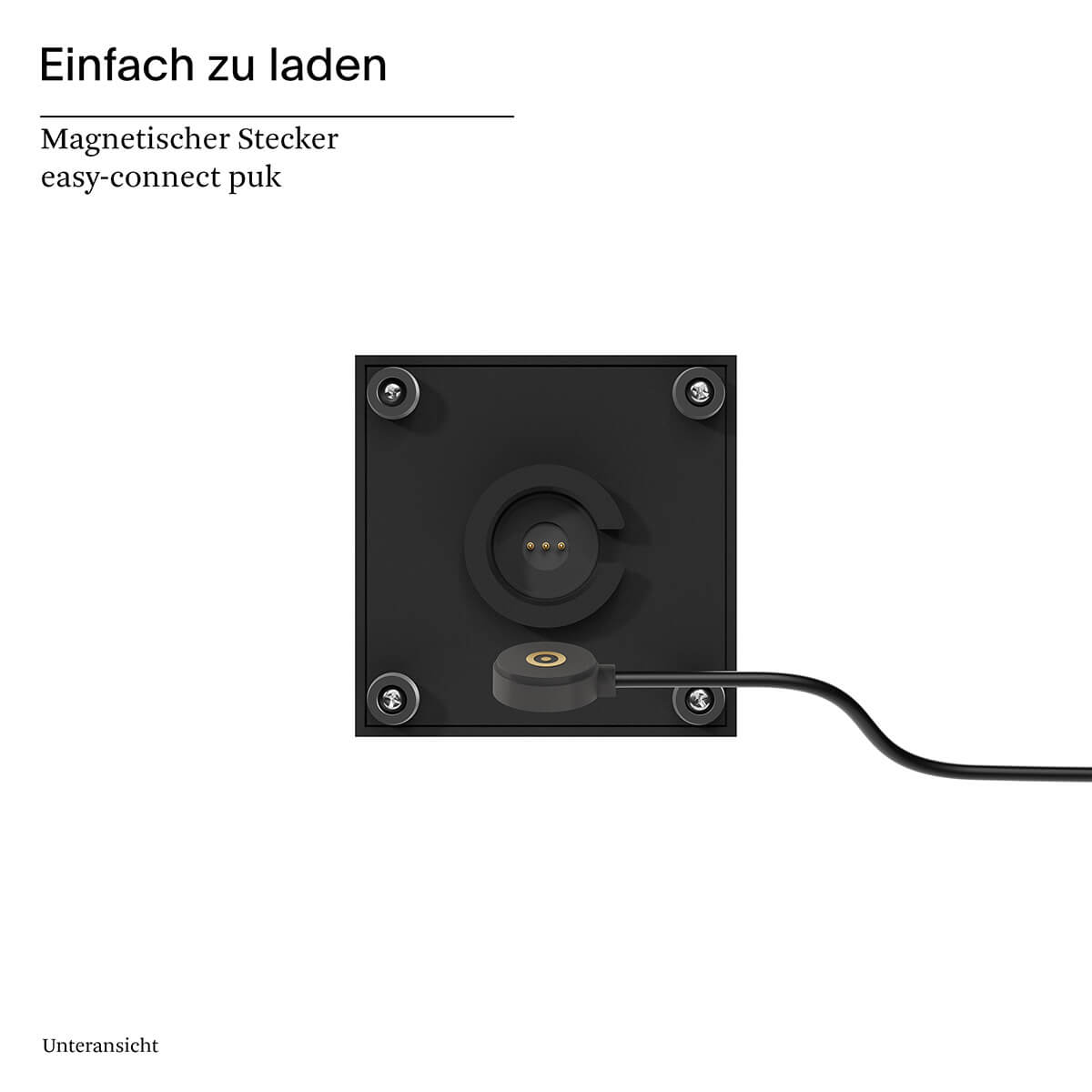 Sigor Nutalis mini LED Akkuleuchte / Akku-Wandleuchte, nachtschwarz, Easy-Connect Puk Ladenanschluss