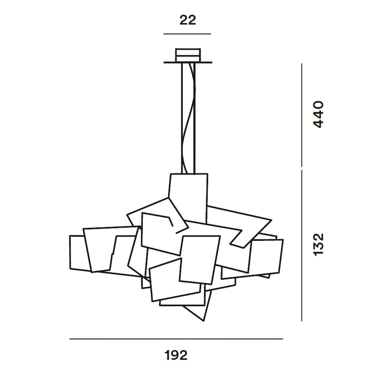 Foscarini Big Bang XL LED Sospensione, Maßzeichnung