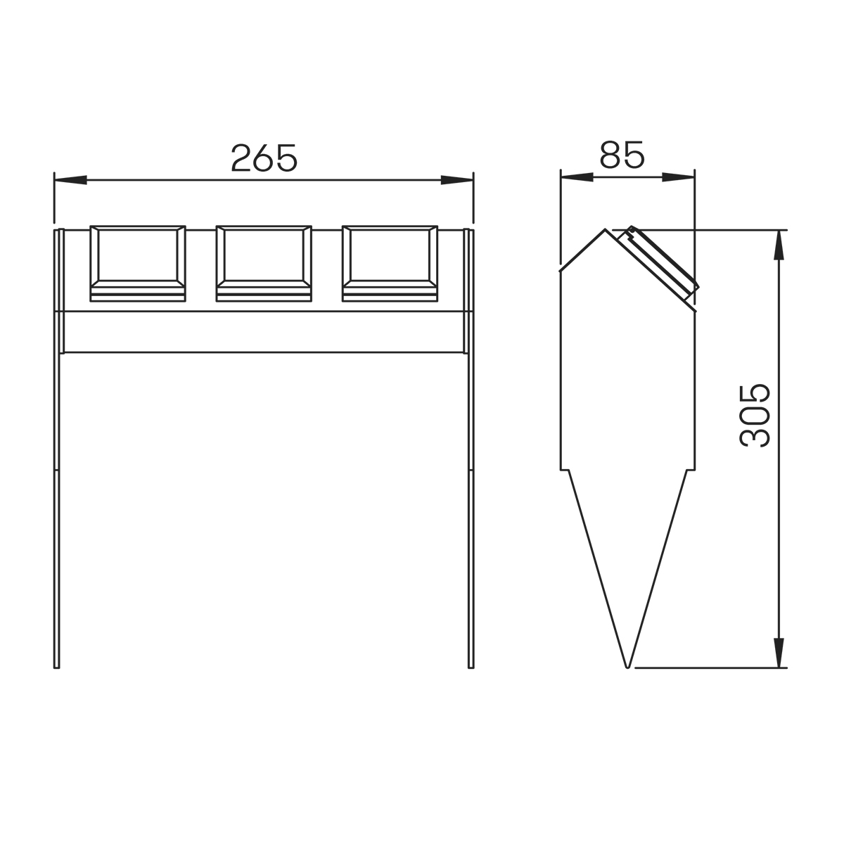 Albert Leuchten 62440 Steckdosenspieß, 3-fach
