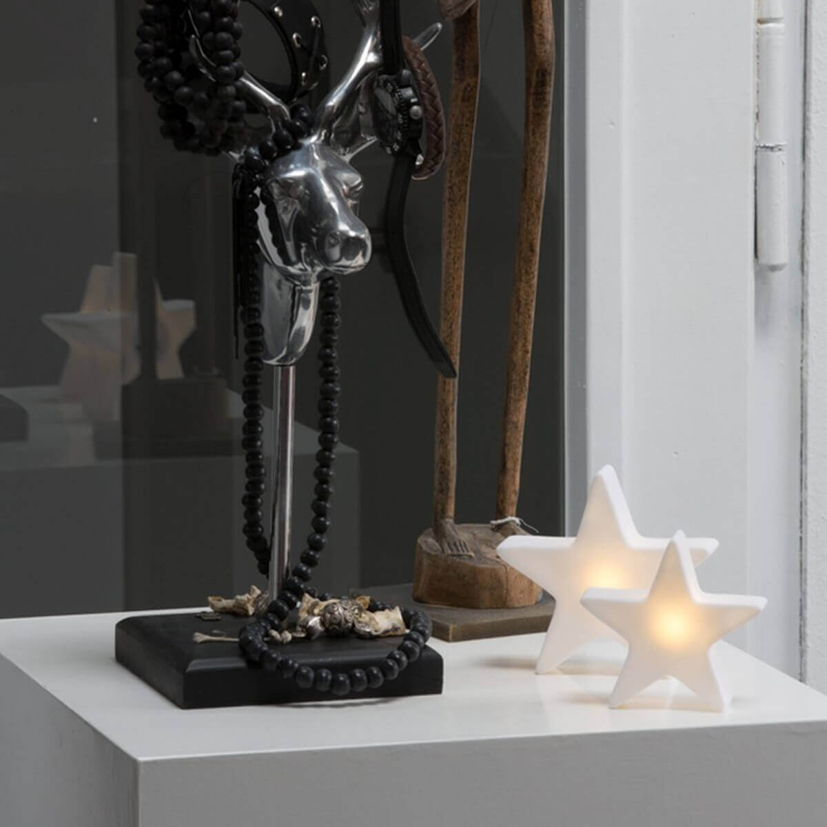8 seasons design Shining Star Micro LED Akkuleuchte, Höhe: 9 und 12 cm, weiß