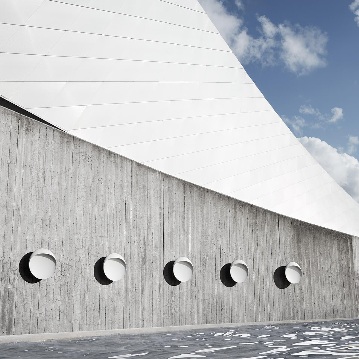 Louis Poulsen Flindt LED Wandleuchte, Ø: 30 cm, weiß