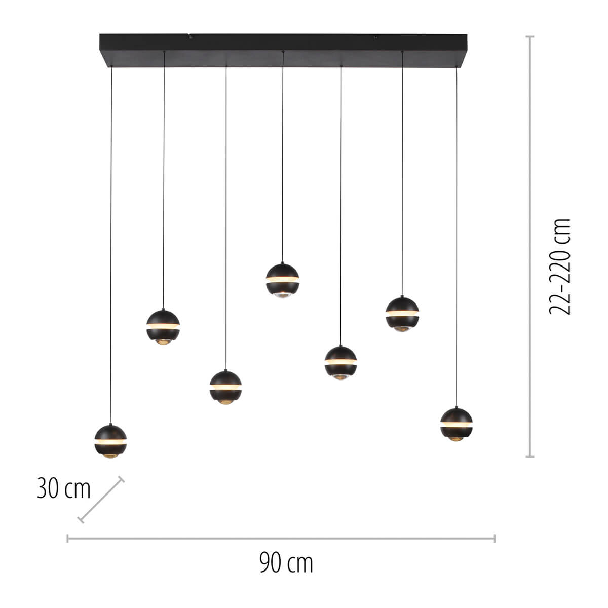 Lini LED Pendelleuchte, 7-flg.