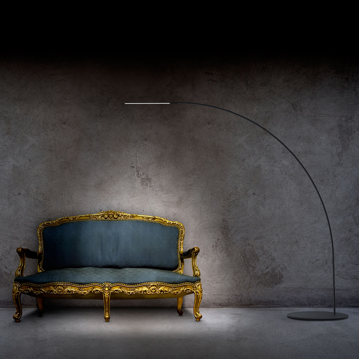 Fontana Arte Yumi LED Stehleuchte, Kohlefaser schwarz