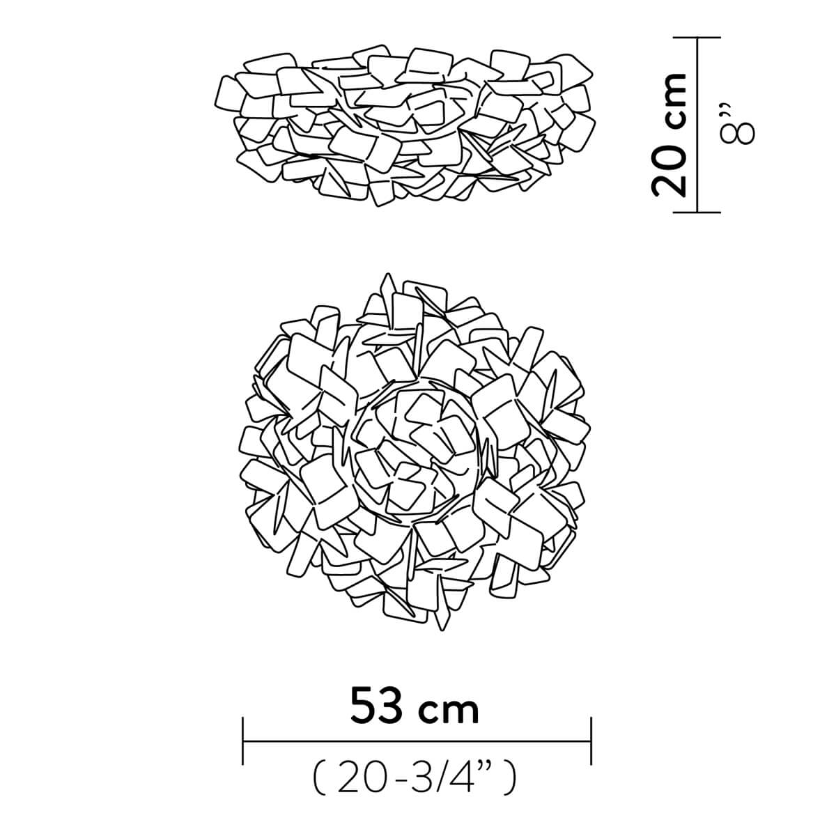 Slamp Clizia Ceiling / Wall Medium, Maßzeichnung