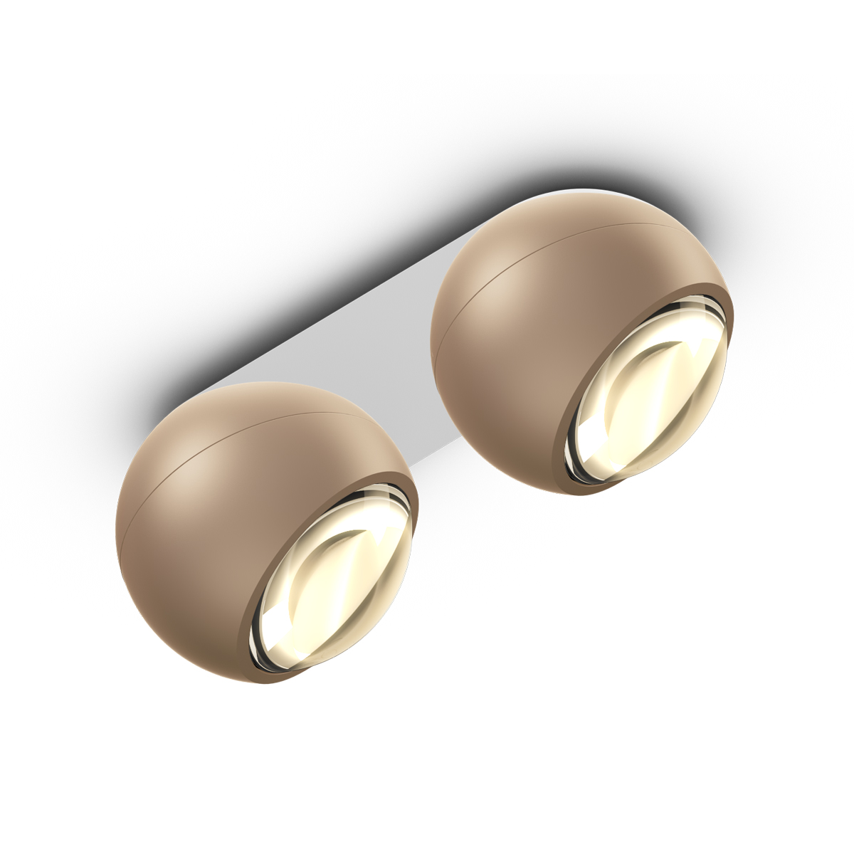 Occhio io giro doppio Volt C LED Deckenstrahler, 2700 K, golden / weiß matt