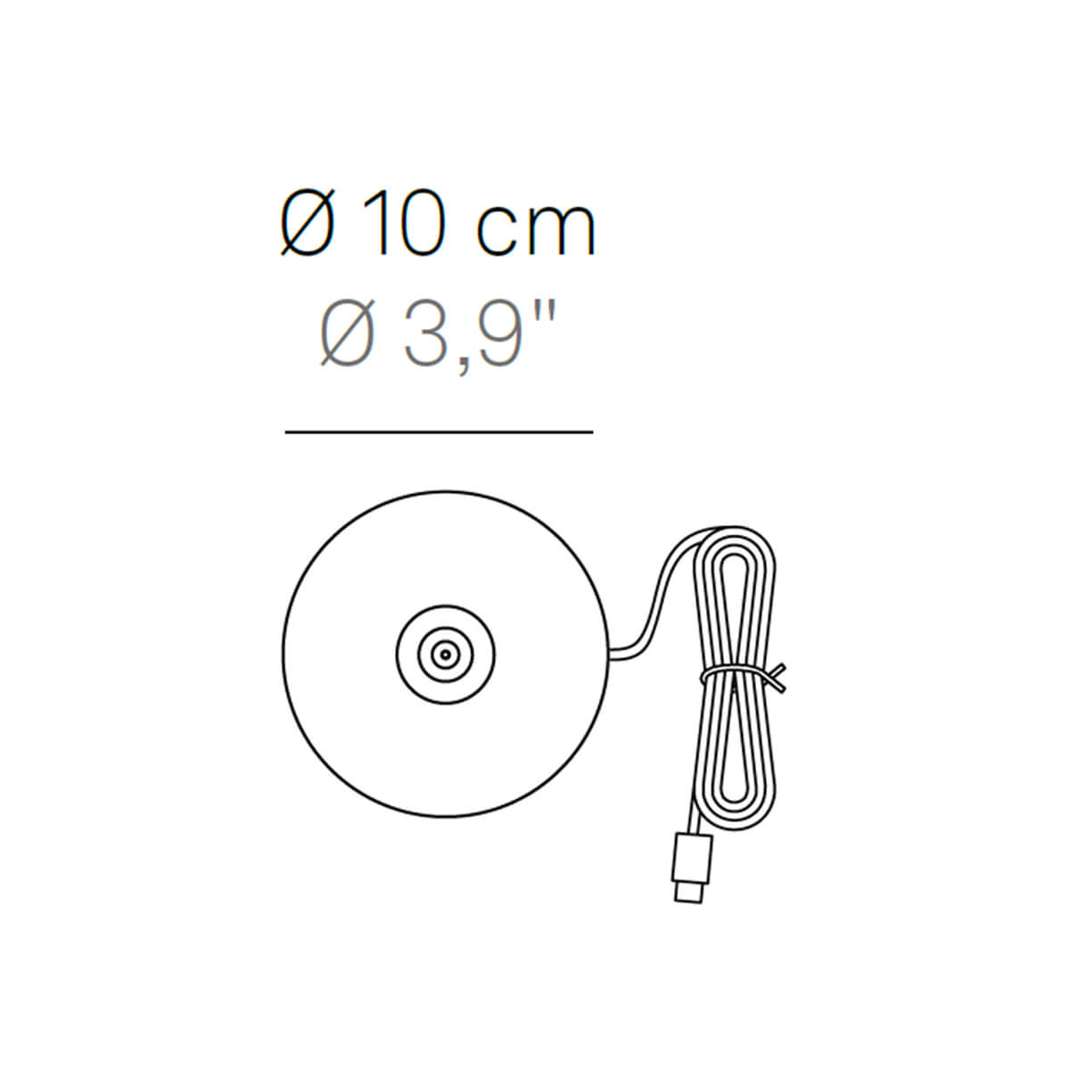 Zafferano Kontaktladestation für Push-up Pro, Maßzeichnung