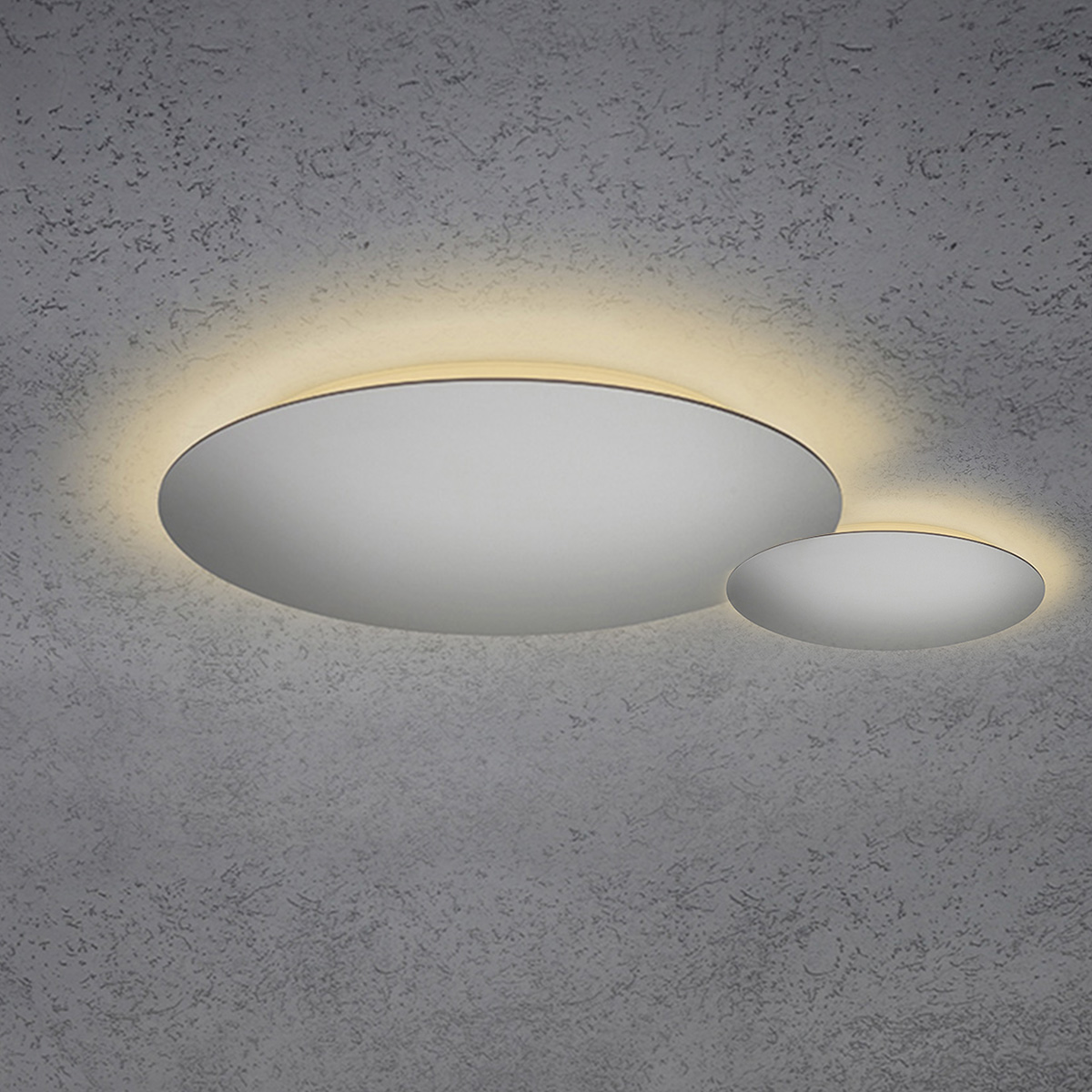 Escale Blade LED Wand- / Deckenleuchte, 2-flg., Ø 44 cm, Silber matt eloxiert, Ø: 44 cm und 24 cm