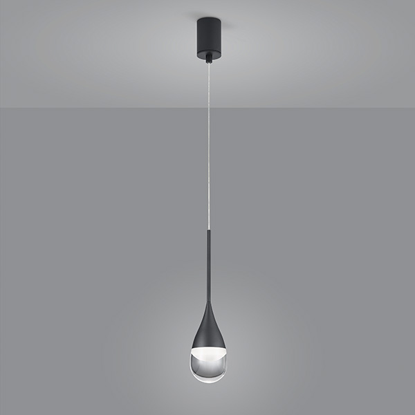 Helestra Deep LED Pendelleuchte, schwarz matt