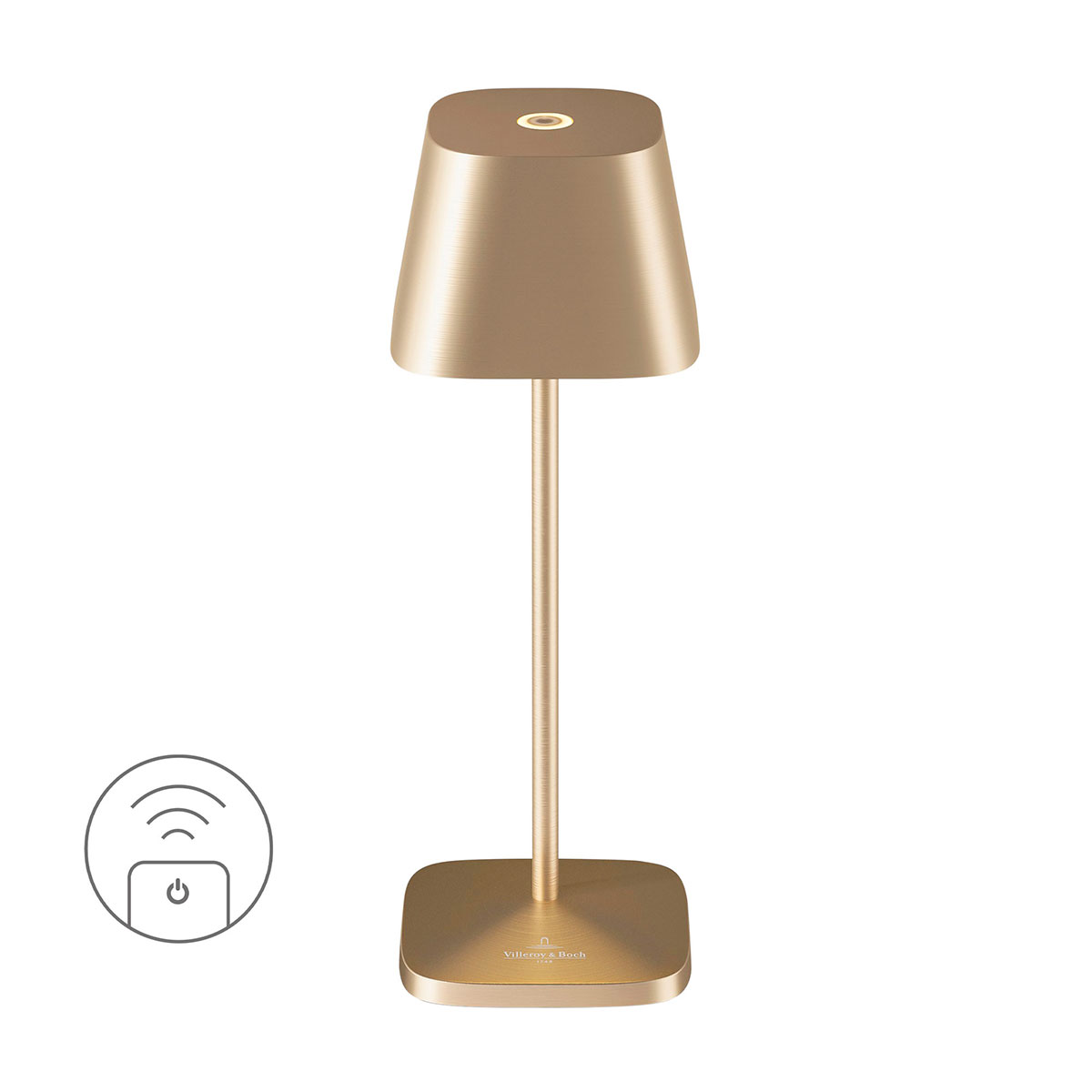 Villeroy & Boch Neapel Micro RC LED Akkuleuchte, Gold gebürstet