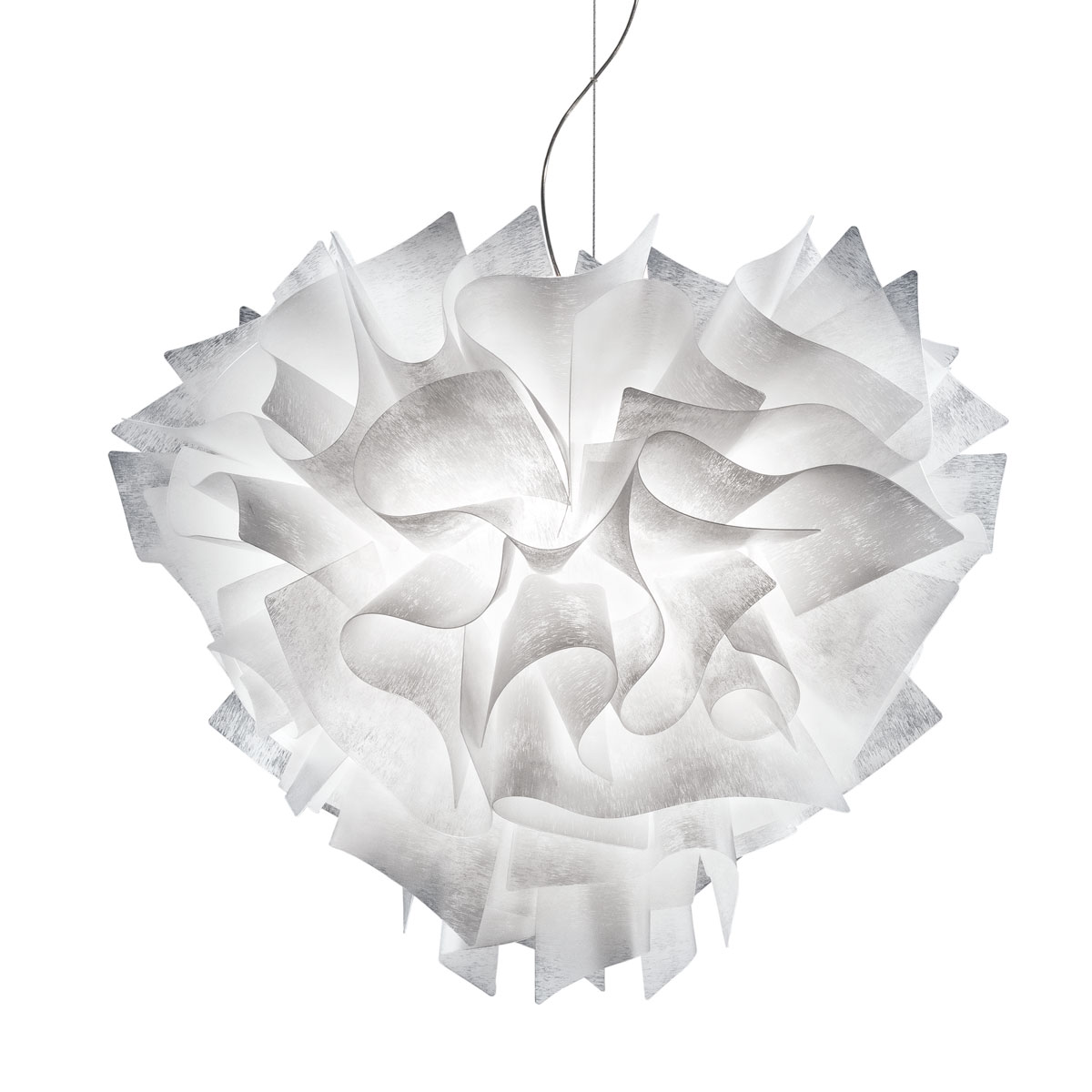 Slamp Veli Large Couture Suspension, Kabel: transparent, weiß dekoriert