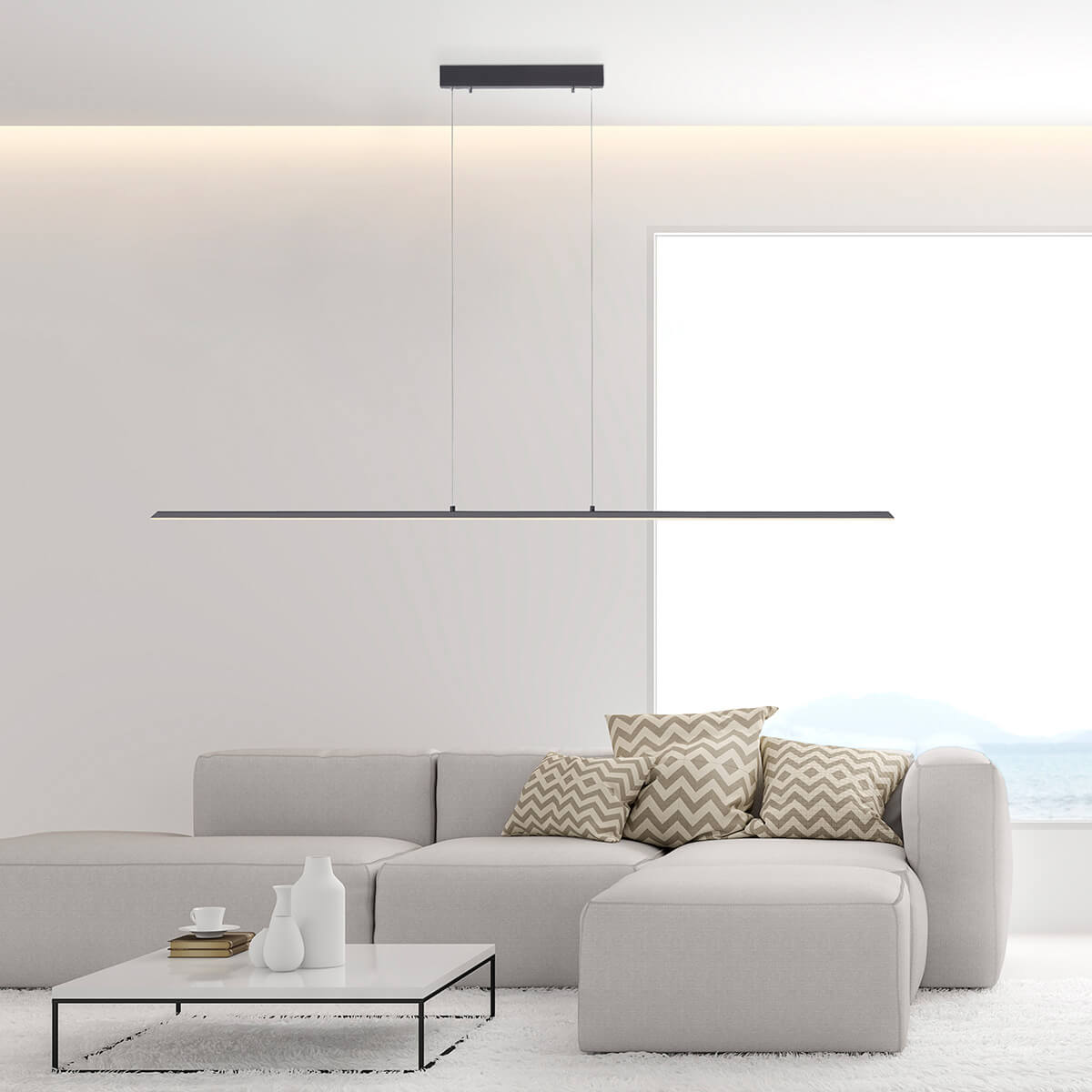 Neuhaus PURE Lite LED Pendelleuchte, Länge: 160 cm, anthrazit