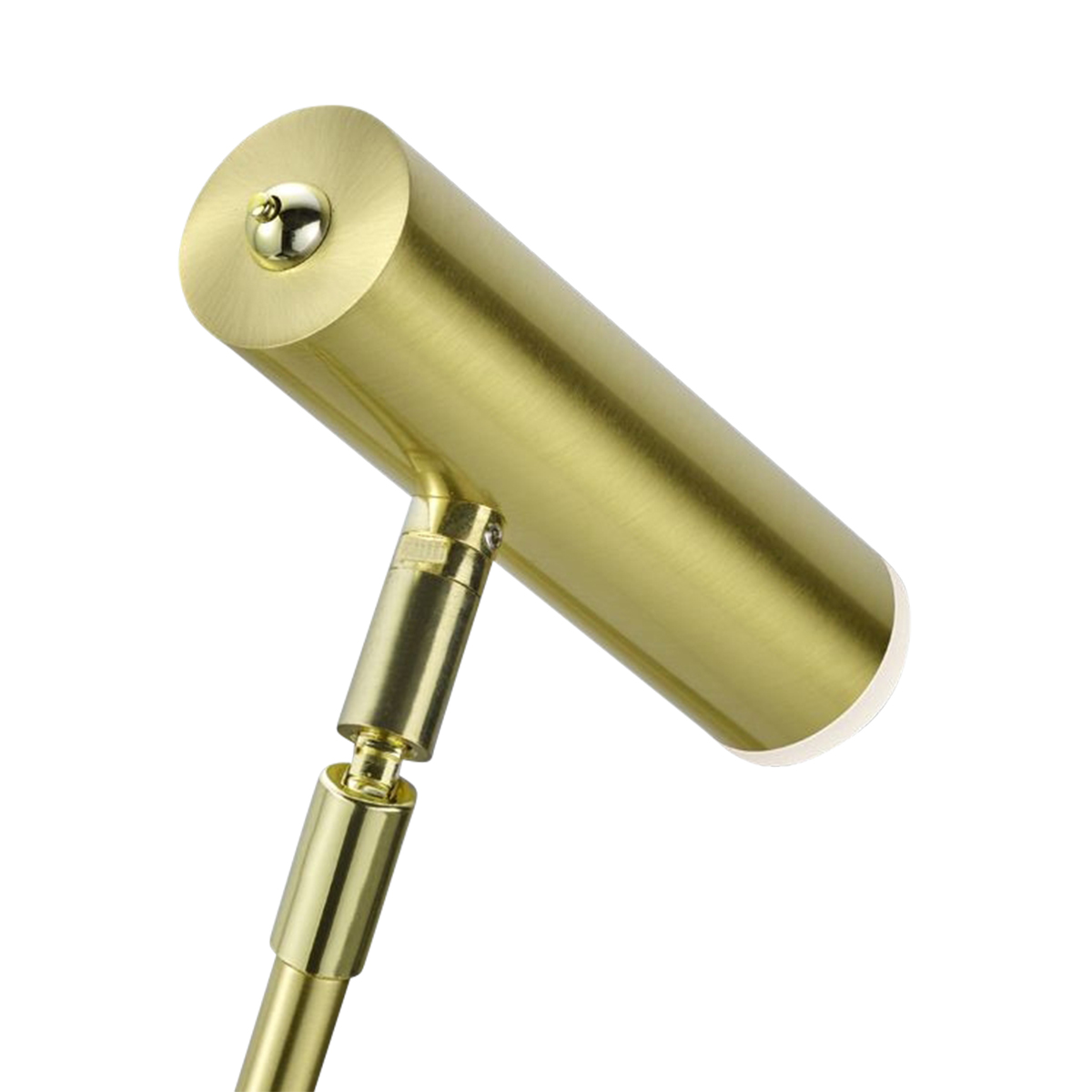 HELL Tom LED Tischleuchte, Messing matt / blank, Tastdimmer am Kopf