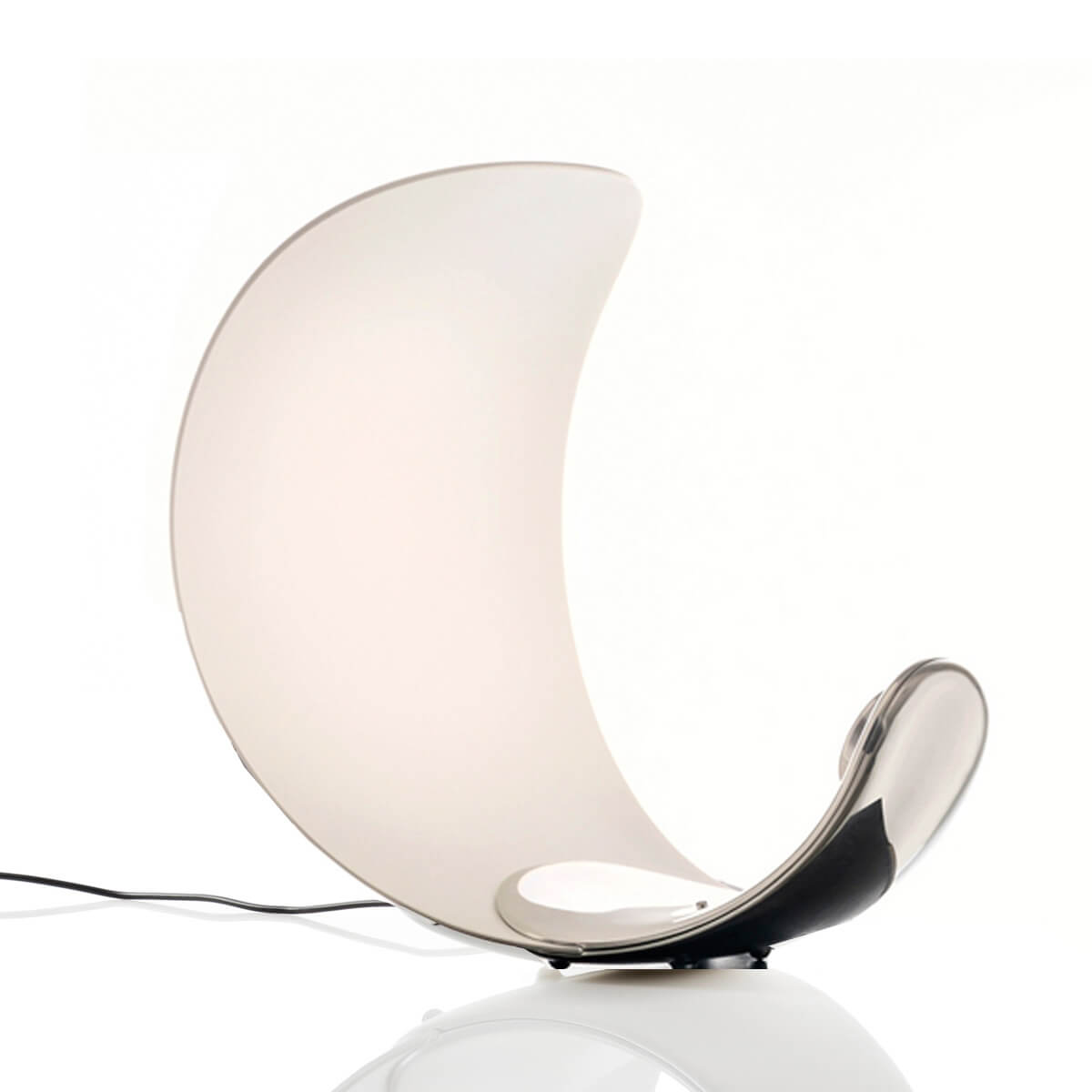 Luceplan Curl LED Tavolo, weiß / Chrom Curl LED Tavolo, Auslaufmodell