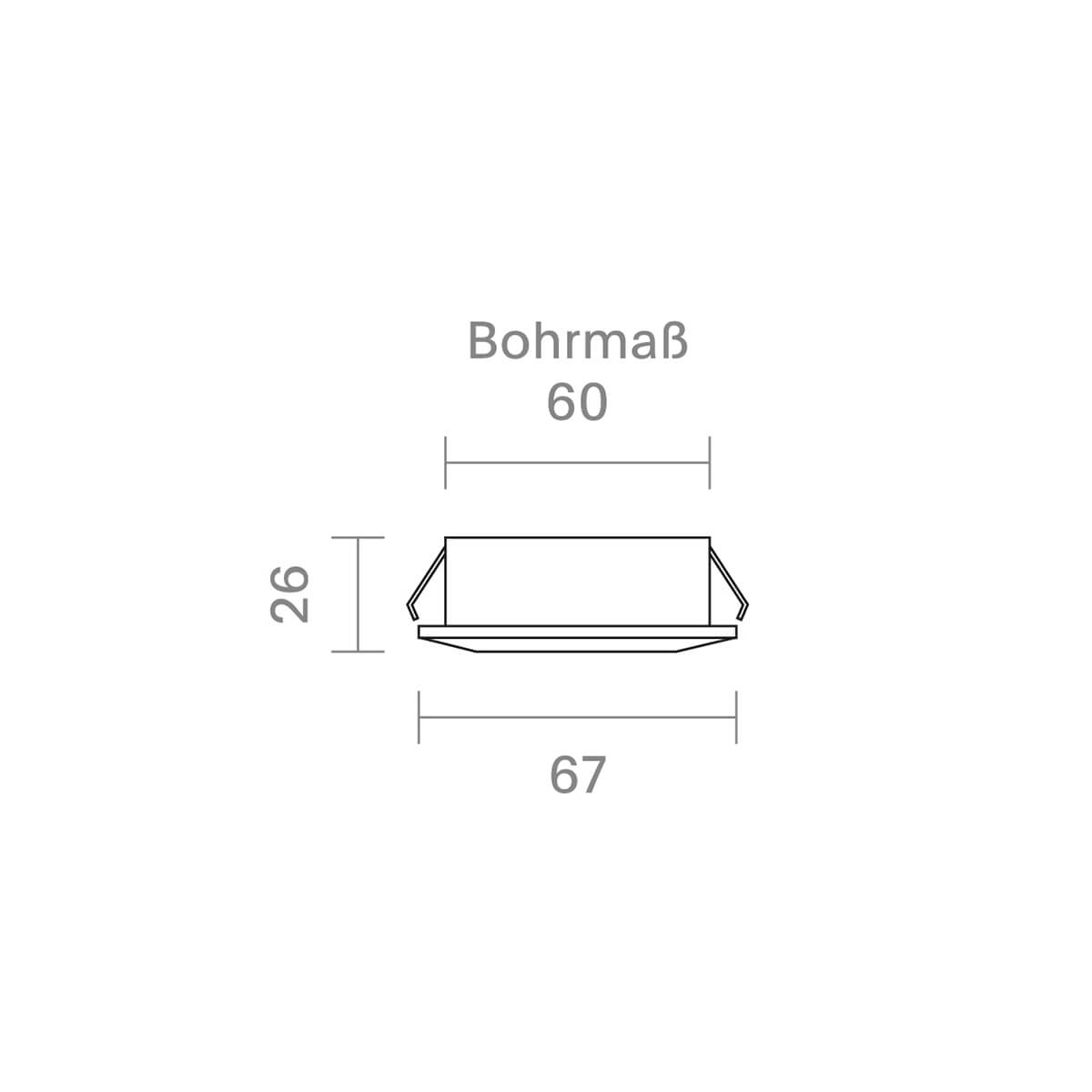 Sigor 5W Diled LED Downlight Einbauleuchte, Maßzeichnung