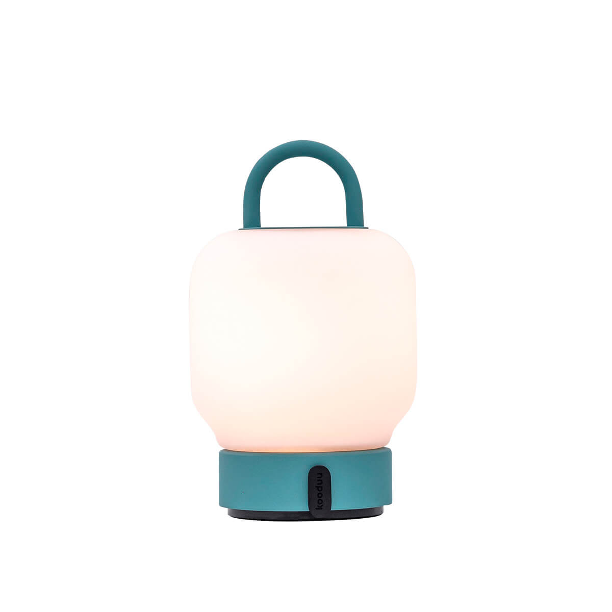 Kooduu Loome LED Akkuleuchte, Smoky teal (blaugrün), Vorderseite (eingeschaltet)