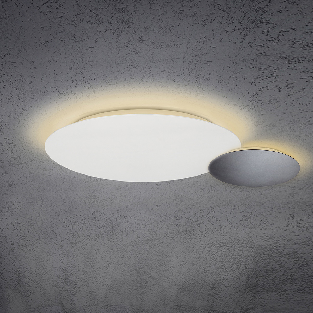 Escale Blade LED Wand- / Deckenleuchte, 2-flg., Ø: 44 cm und 24 cm, weiß matt / anthrazit