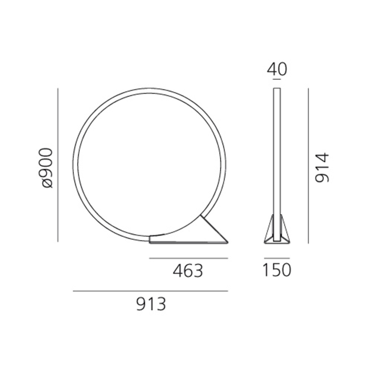 Artemide Outdoor "O" Outdoor LED Terra, Maßzeichnung