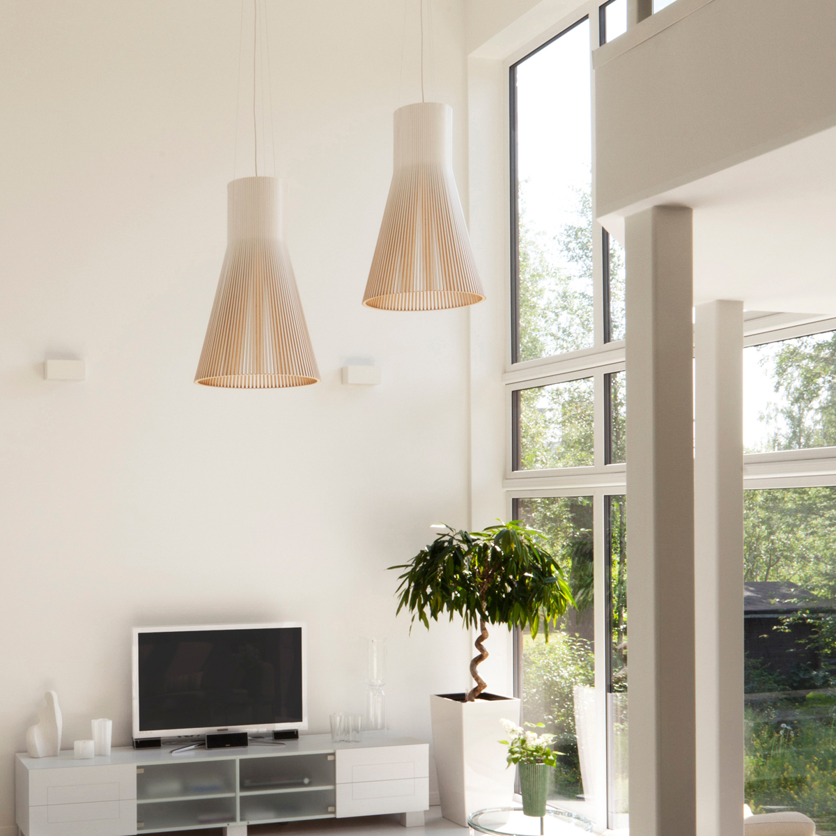 Secto Design Magnum 4202 Pendelleuchte, weiß laminiert, Kabel: weiß