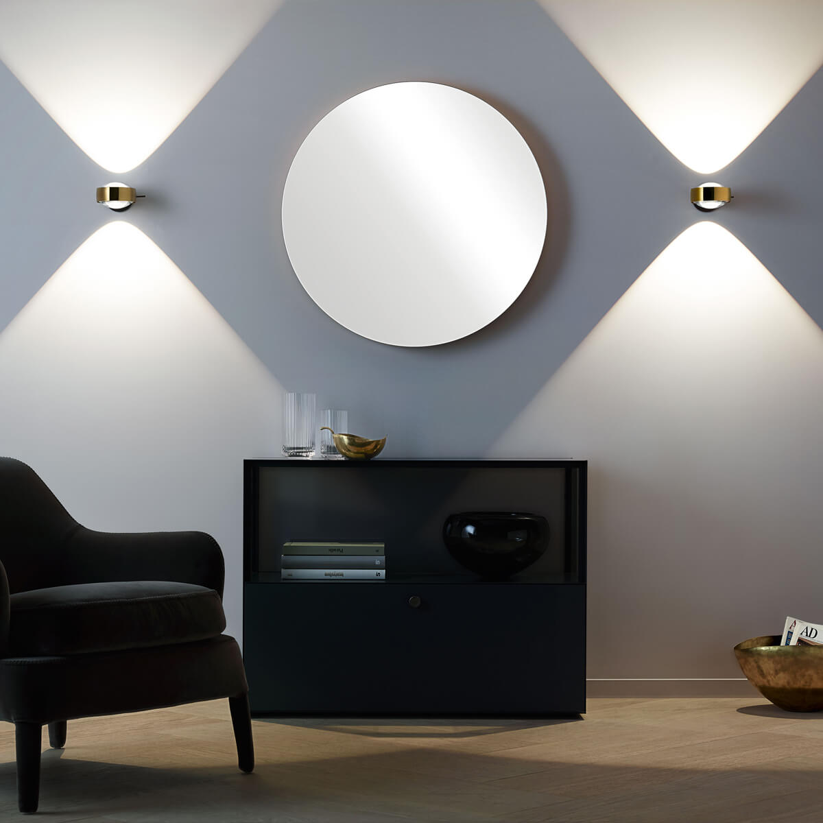 Sento D verticale up LED Wandleuchte, 2700 K