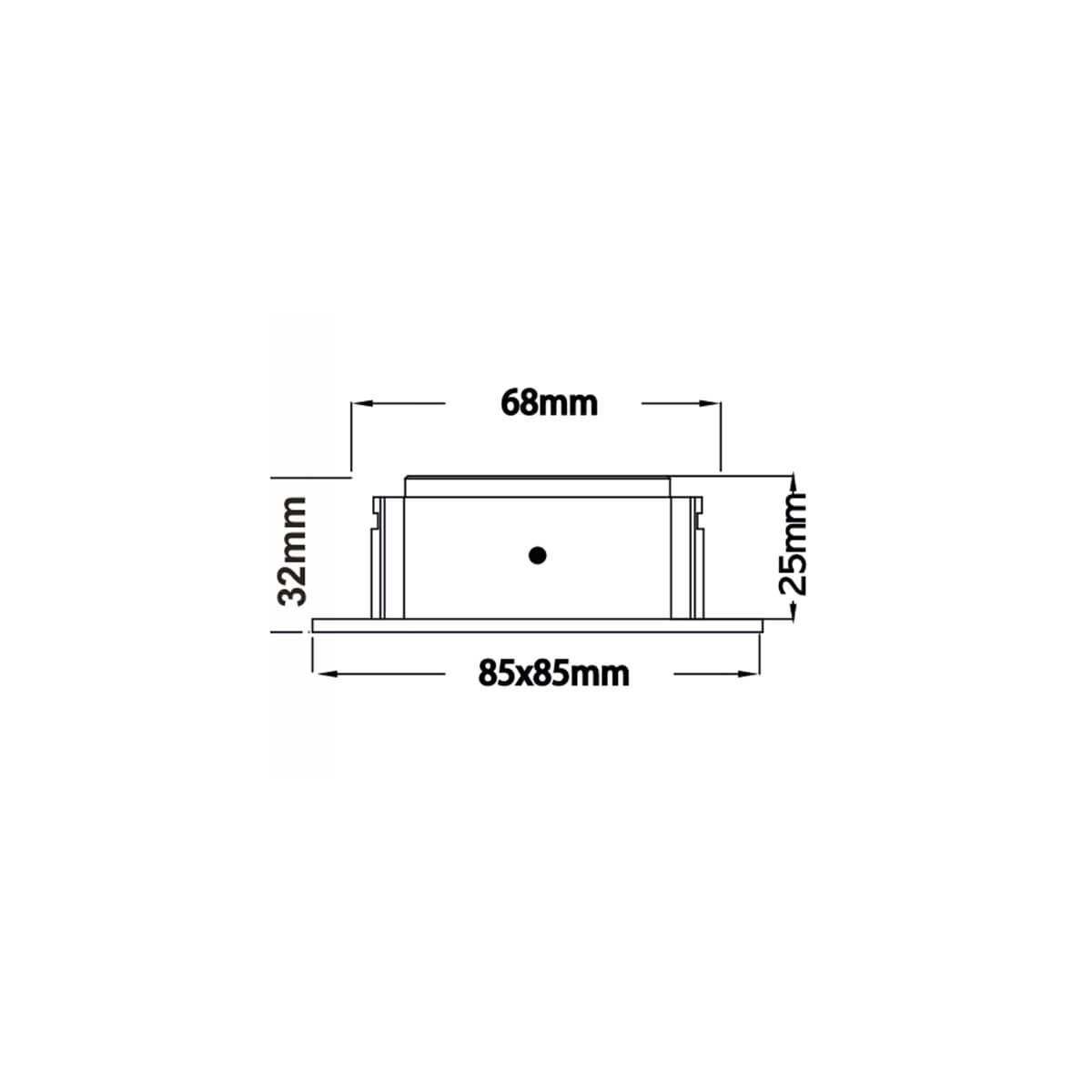 Mobilux MOBiDIM COB Slim IP65 Q LED Einbaustrahler, Maßzeichnung