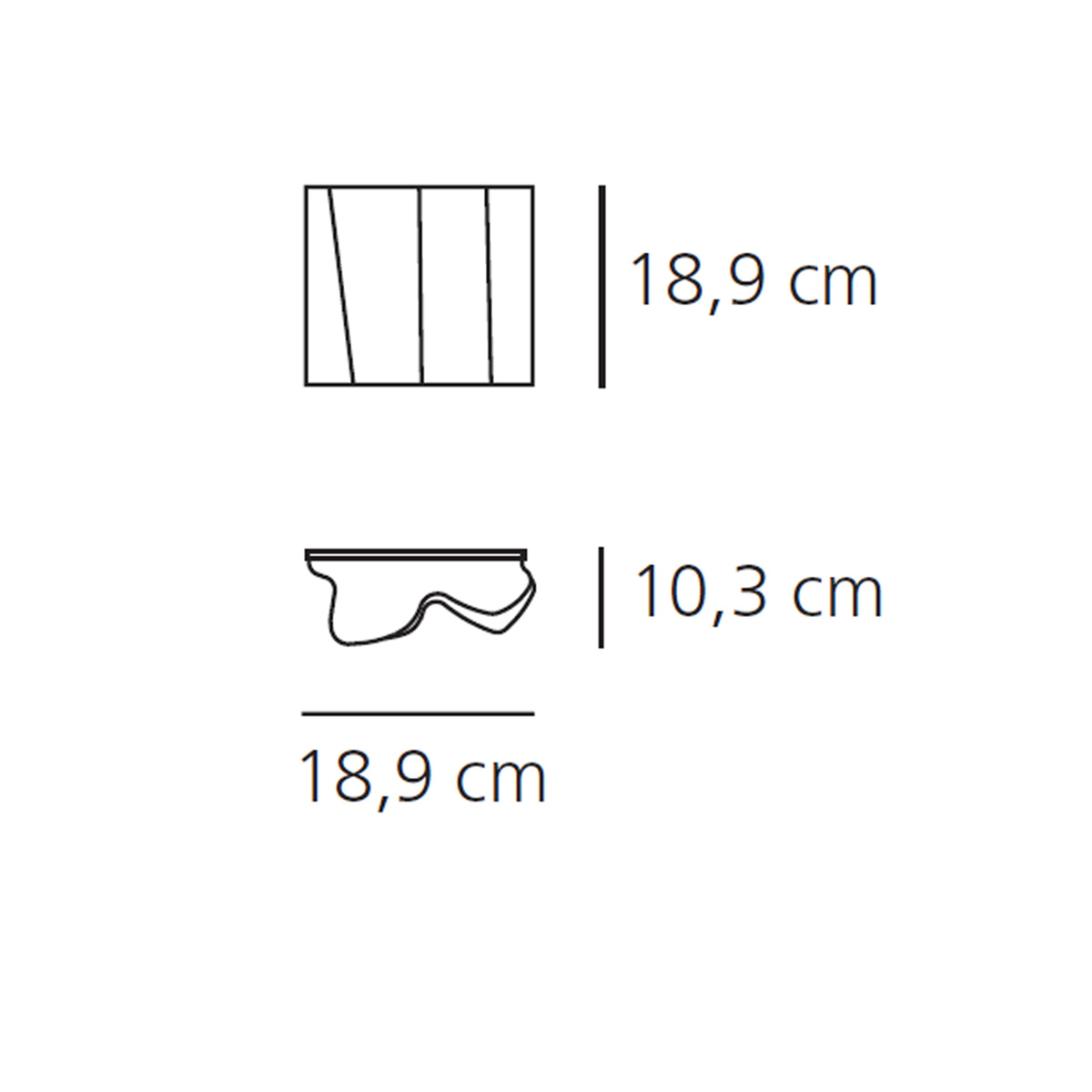 Artemide Logico Micro Parete, Maßzeichnung