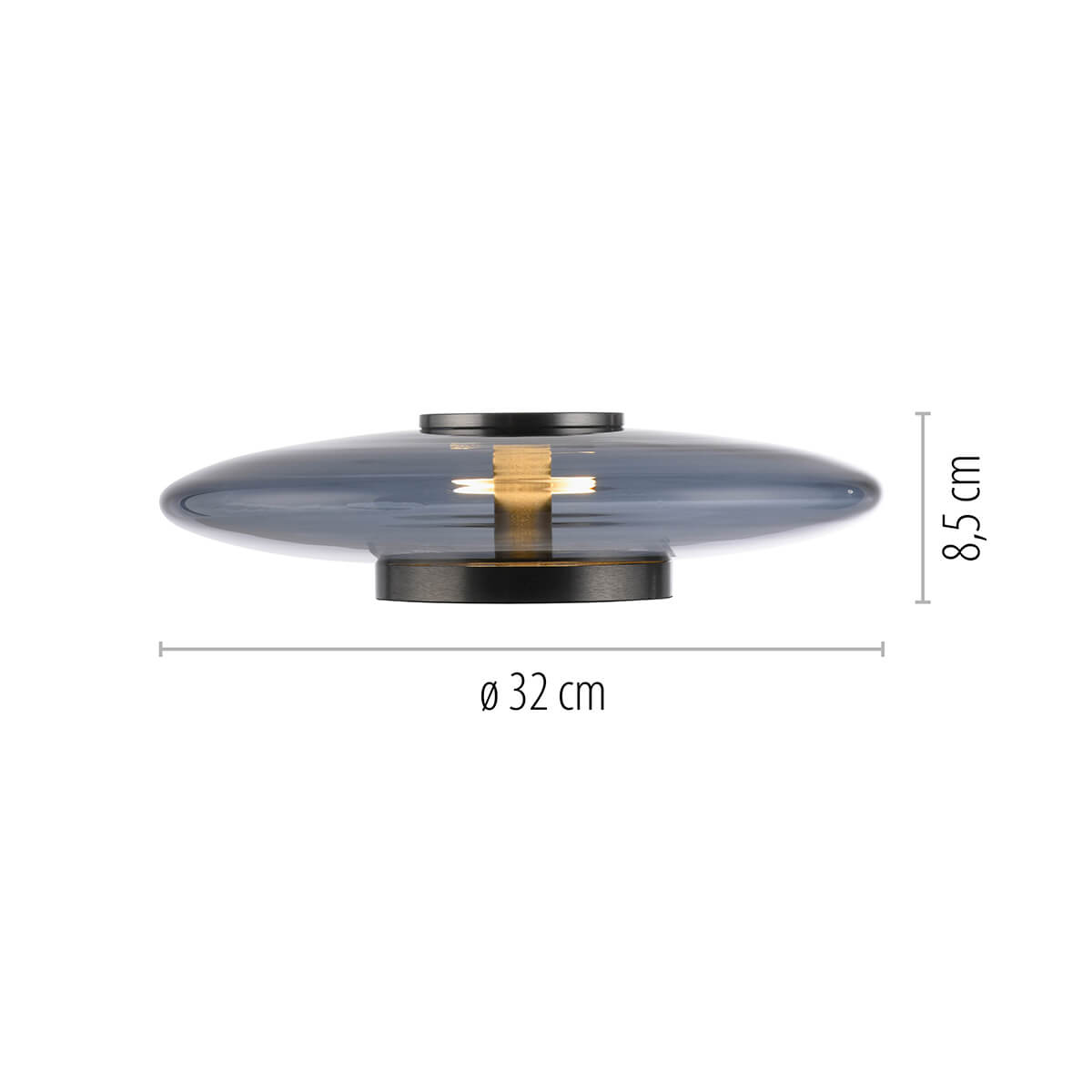 Neuhaus PURE Vitrum LED Tischleuchte, Maßzeichnung