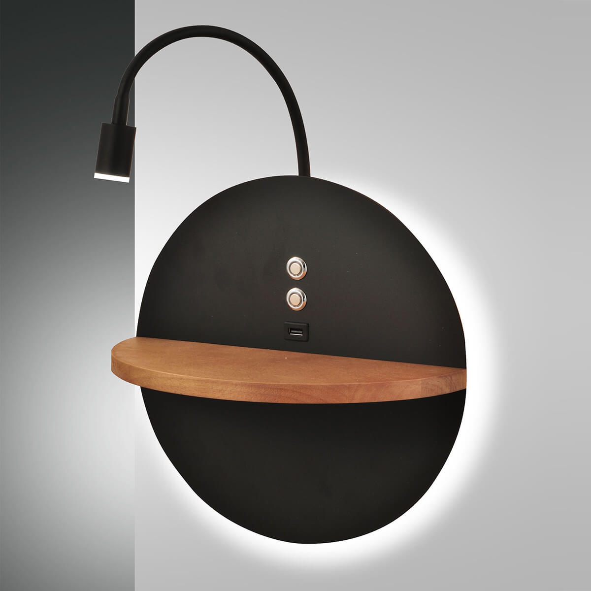 Fabas Luce Dual LED Wandleuchte, schwarz