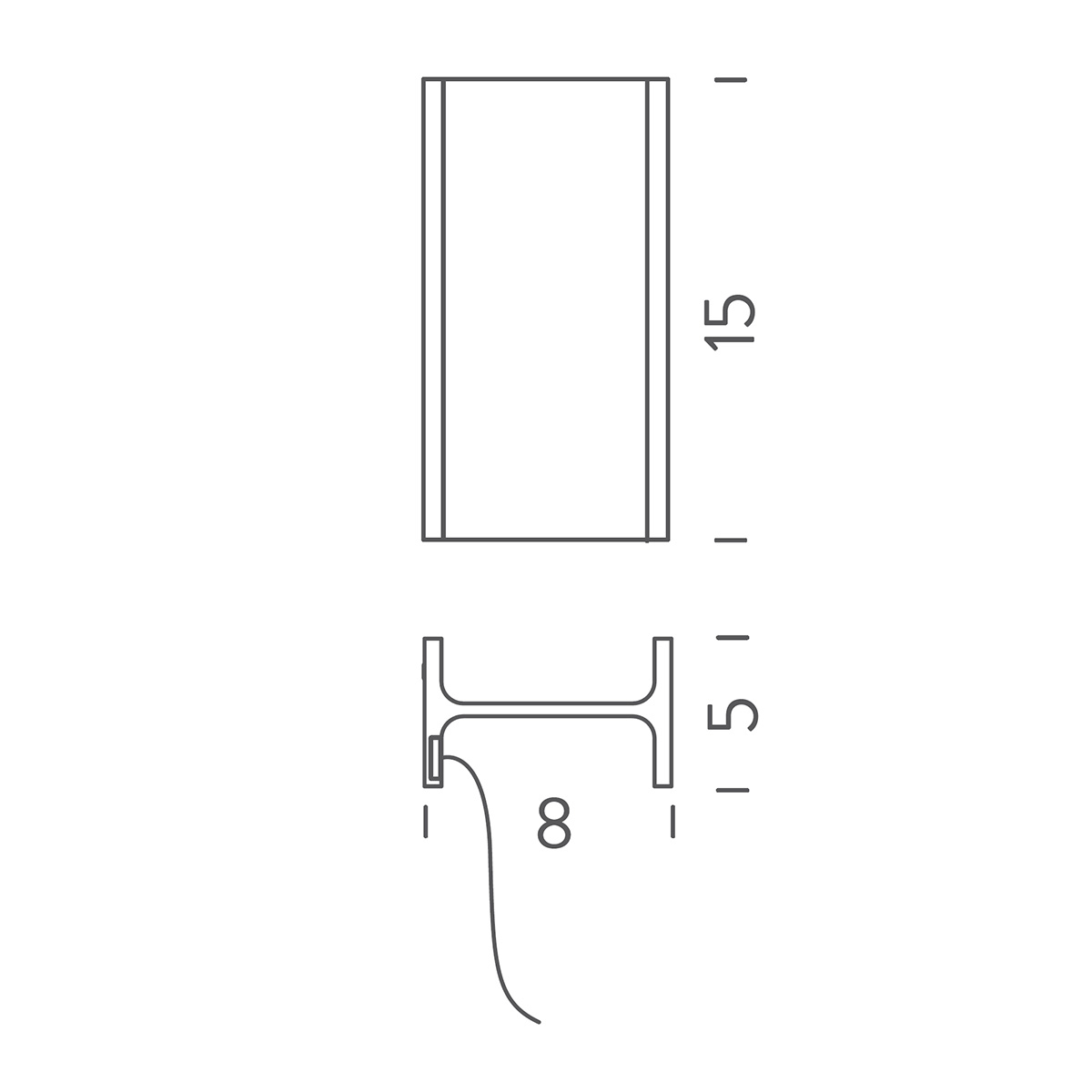 Nemo Mini Mais plus que cela je ne peux pas LED Tavolo, Maßzeichnung