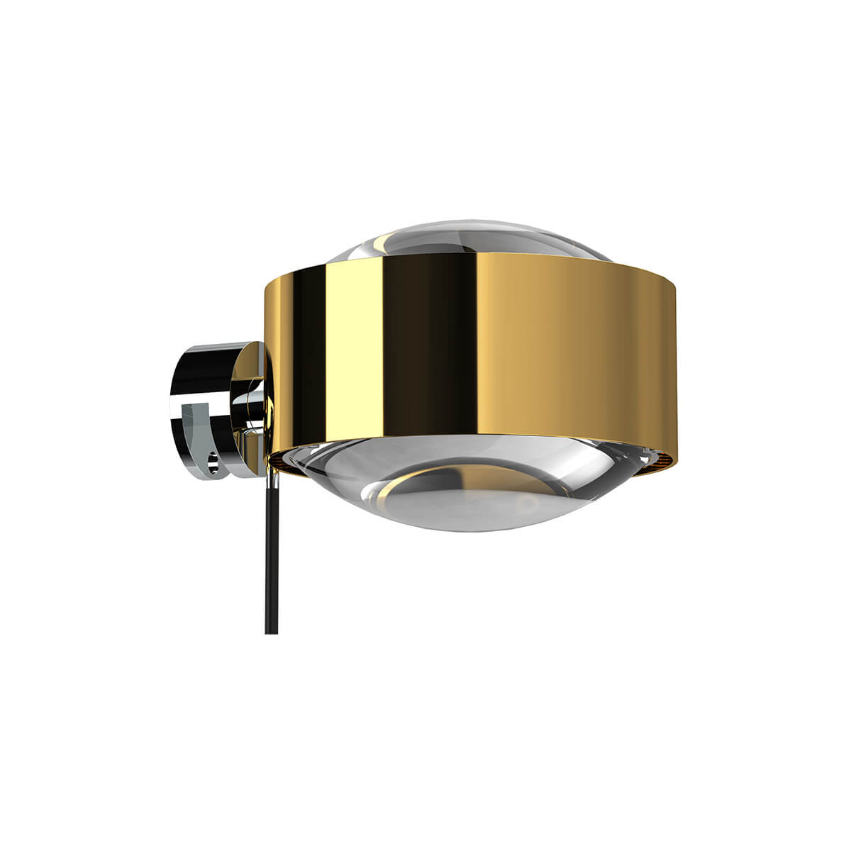 Top Light Puk Maxx Fix + Klemmleuchte, Gehäuse, 24 Karat vergoldet / Chrom, mit Linse klar / Linse klar (nicht inbegriffen)