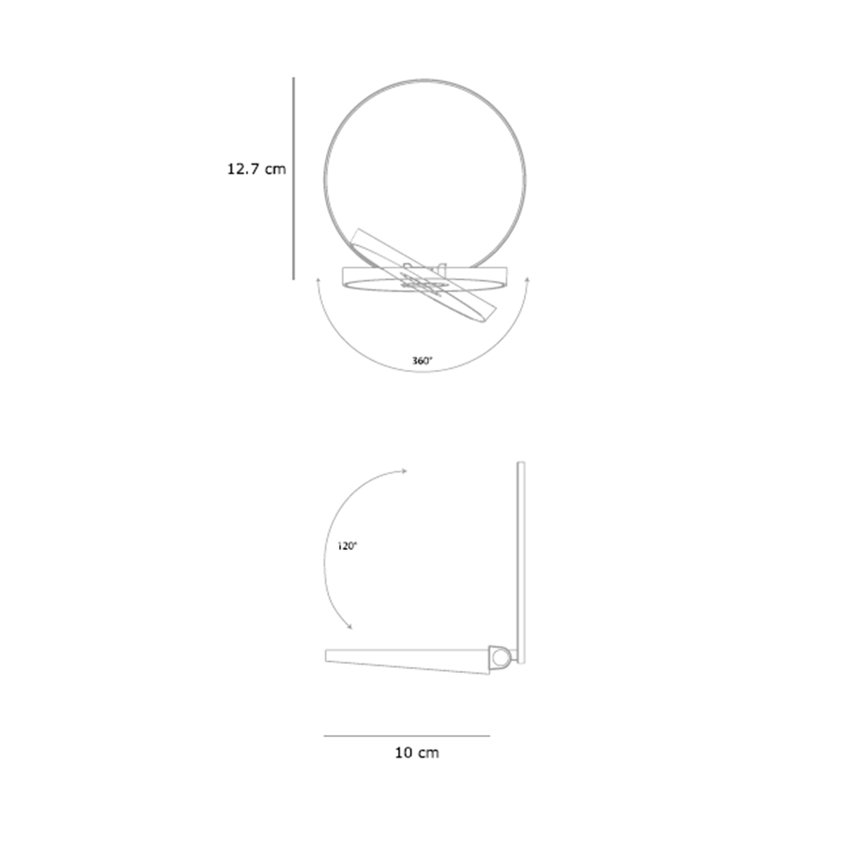 koncept Gravy Plug-In LED Wandleuchte, Maßzeichnung