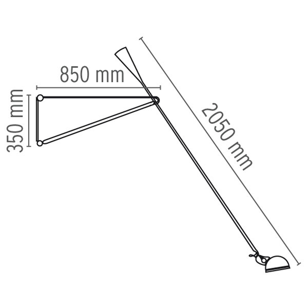 Flos 265 Chromatica Wandleuchte, Maßzeichnung