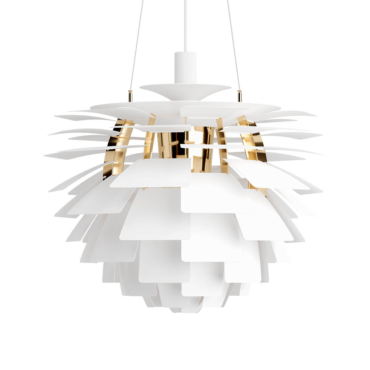 Louis Poulsen PH Artichoke 600 Pendelleuchte, Ø: 60 cm, Soft white / Messing (ausgeschaltet)