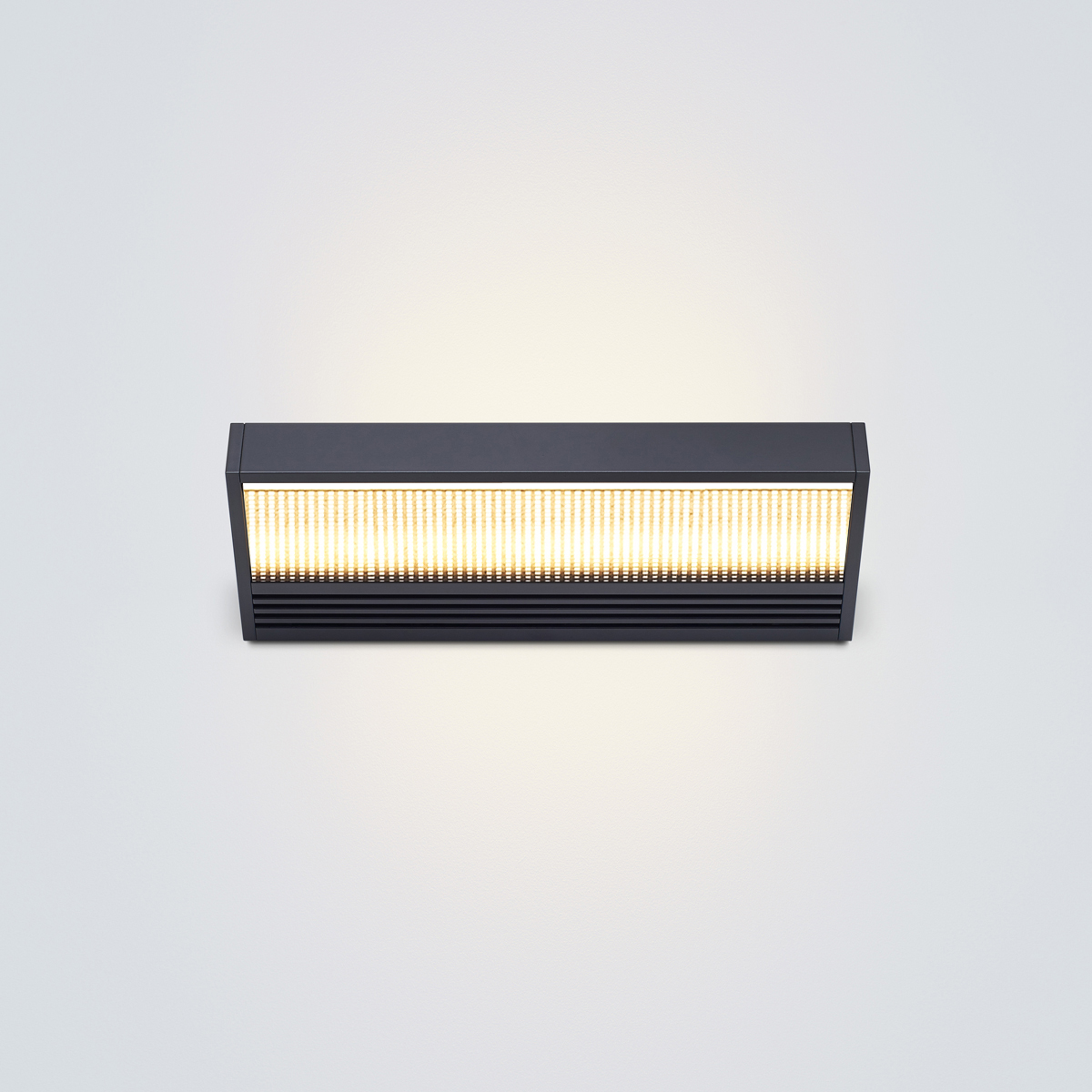 Serien Lighting SML LED Wall M, schwarz lackiert, 3000K, Gläser: satinée / Raster