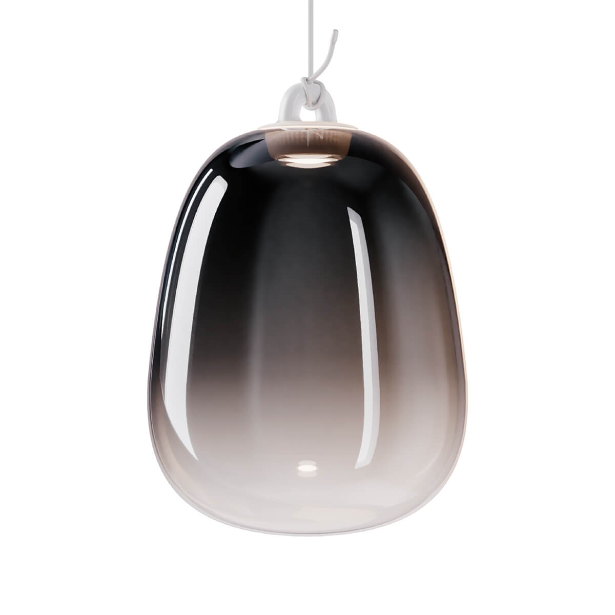 Lodes Oblò Large LED Pendelleuchte, rauchfarben glänzend