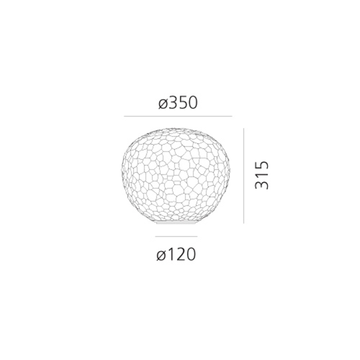 Artemide Design Meteorite Tavolo Ø: 35 cm, Maßzeichnung