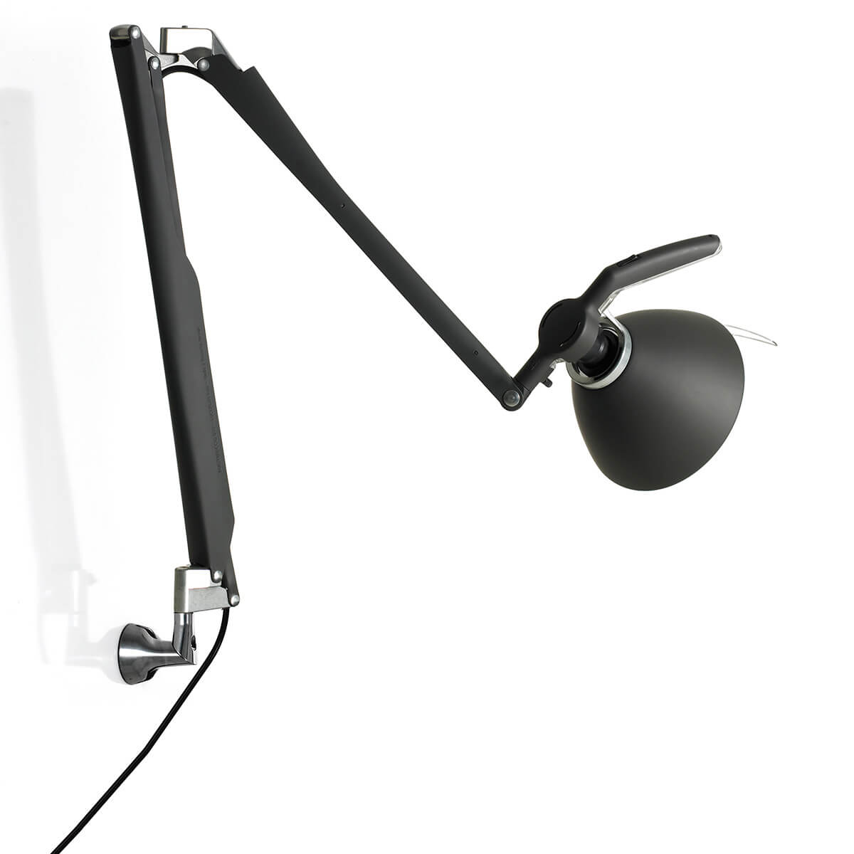 Luceplan Fortebraccio Parete mit Schalter, soft-touch schwarz