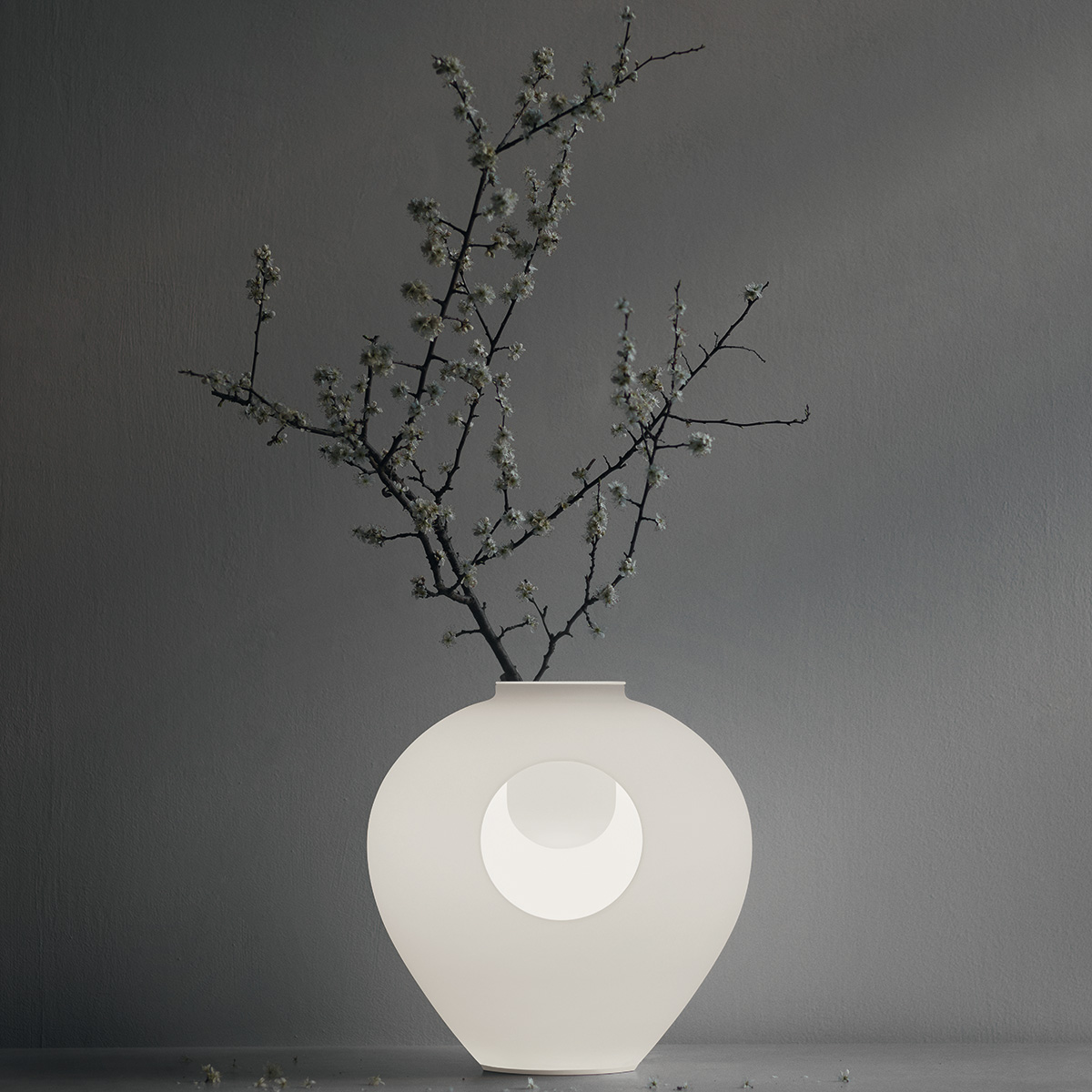 Foscarini Madre LED Tavolo & Vase, bianco (weiß) (Deko nicht inbegriffen)