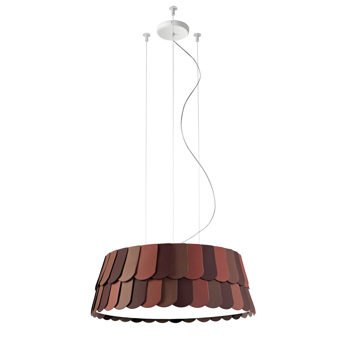 Fabbian Roofer Pendelleuchte zylindrisch, D. 59cm, braun (Produktansicht)