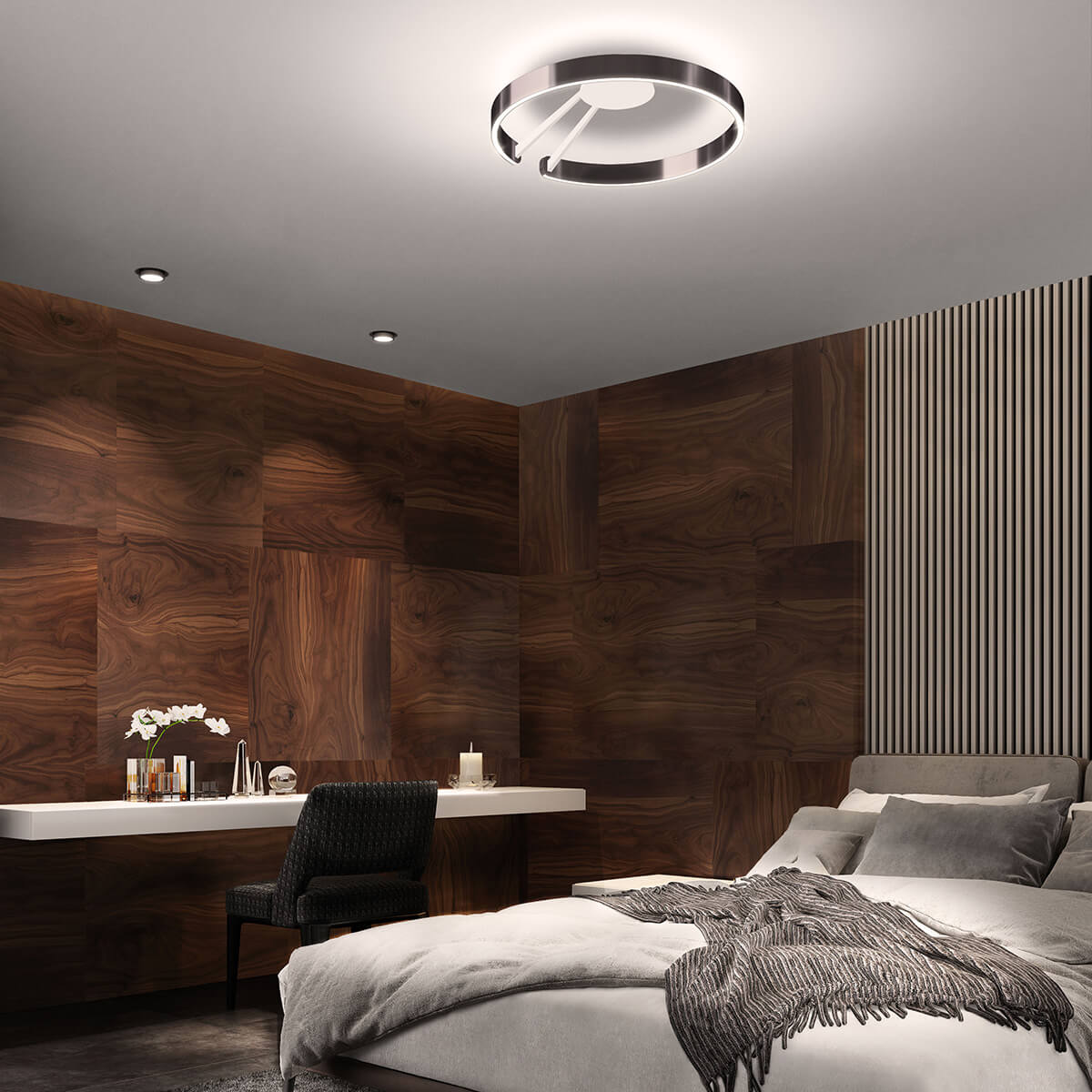 Occhio Mito aura 60 wide LED Wand- / Deckenleuchte, Base: weiß matt, phantom