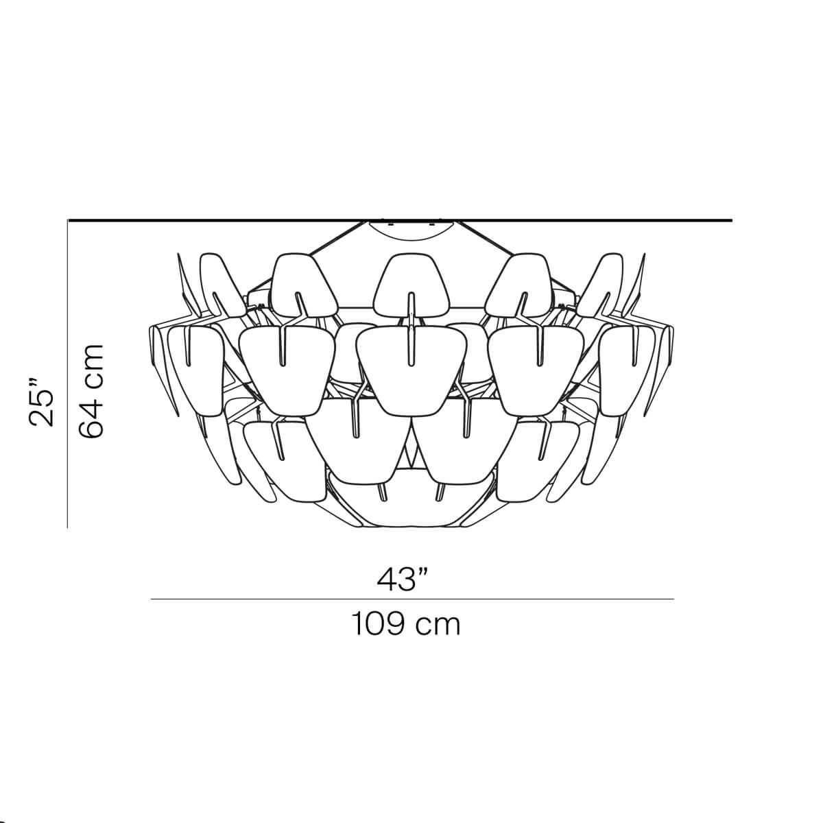 Luceplan Hope Soffitto, Ø: 109 cm, Maßzeichnung
