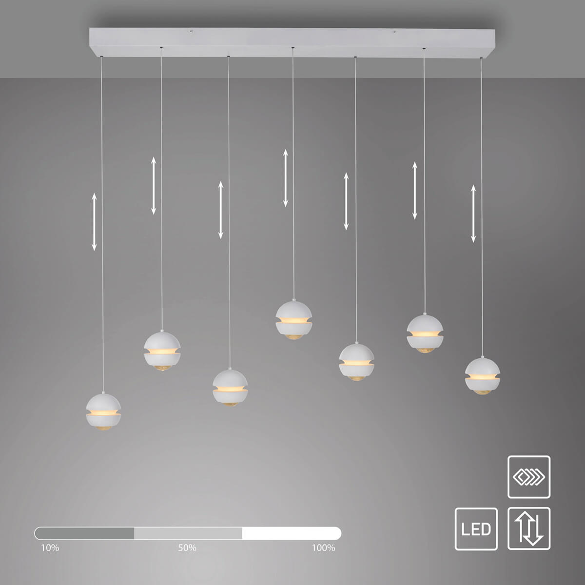 Lini LED Pendelleuchte, 7-flg.