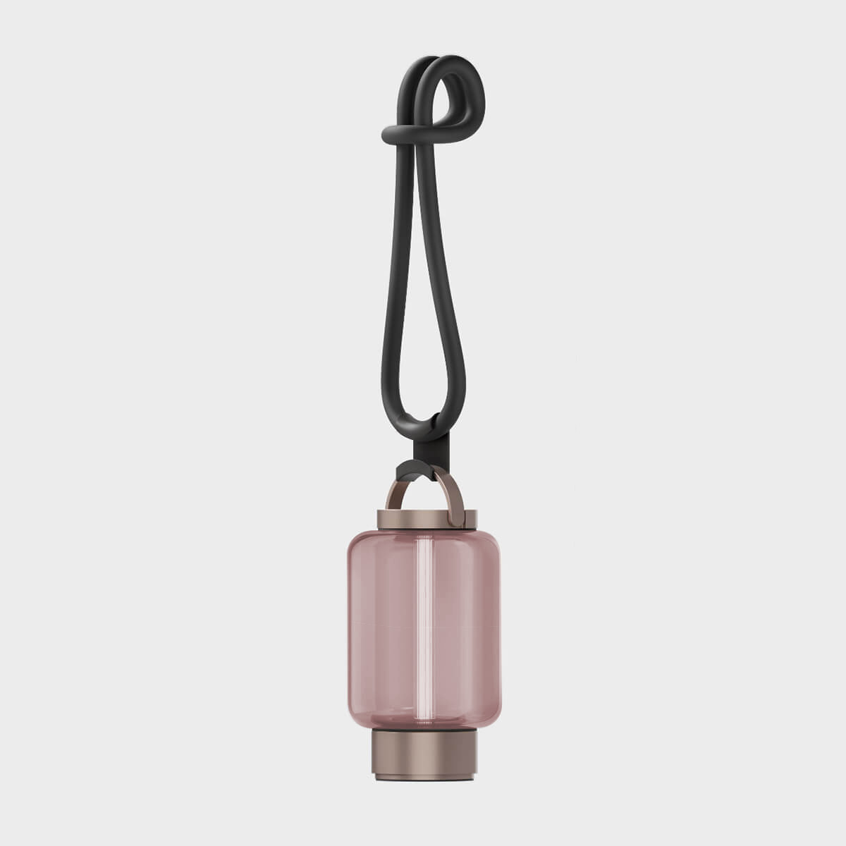 IP44.DE Qu LED Akkuleuchte mit Rope Aufhängung, bright bronze (Bronze), Glas: Rosé