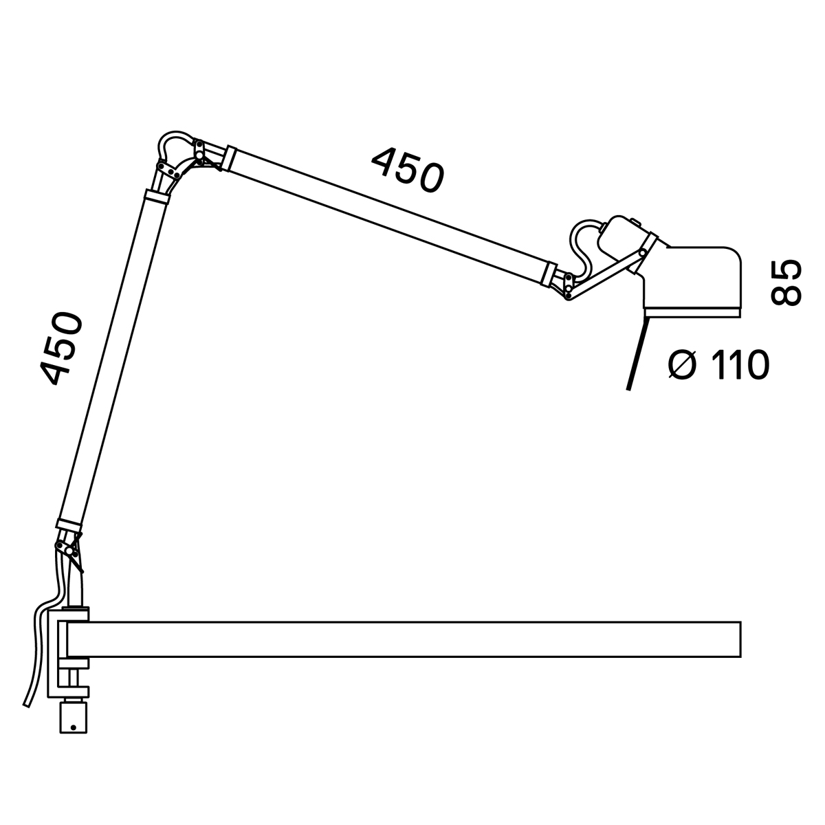 Serien.lighting Job Table LED Tischleuchte, mit Tischklemme