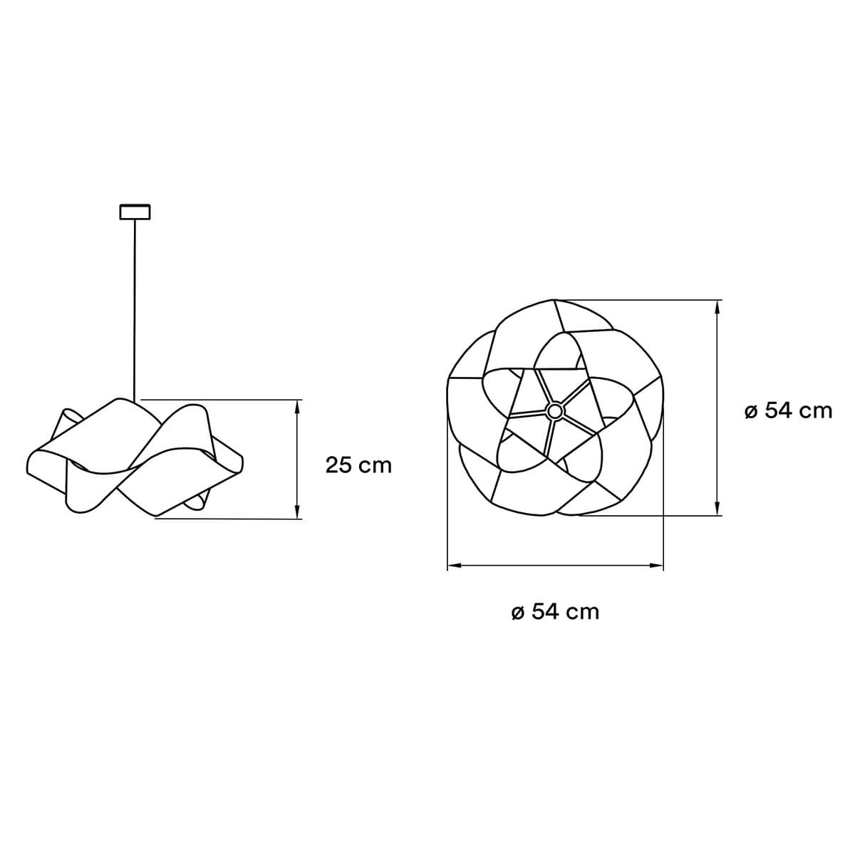 LZF Lamps Swirl Small Pendelleuchte, Maßzeichnung