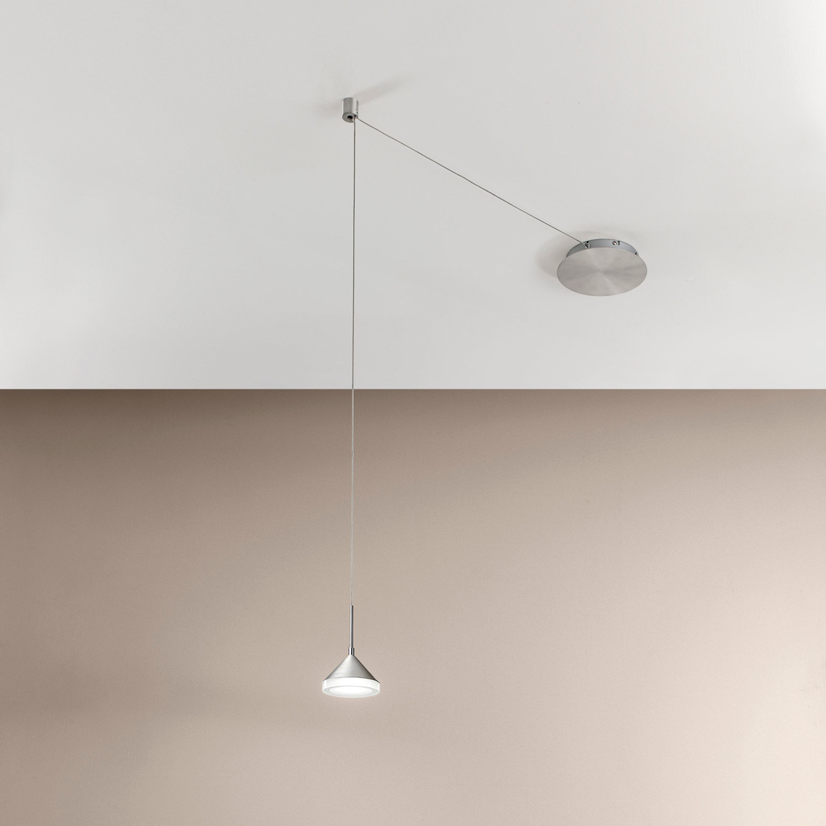 Fabas Luce Isabella LED Pendelleuchte, Aluminium satiniert