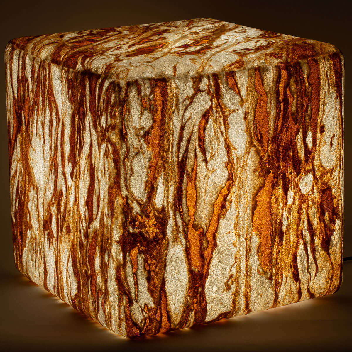 Epstein-Design Würfel Sahara LED Akkuleuchte, 45 cm, Sandstein