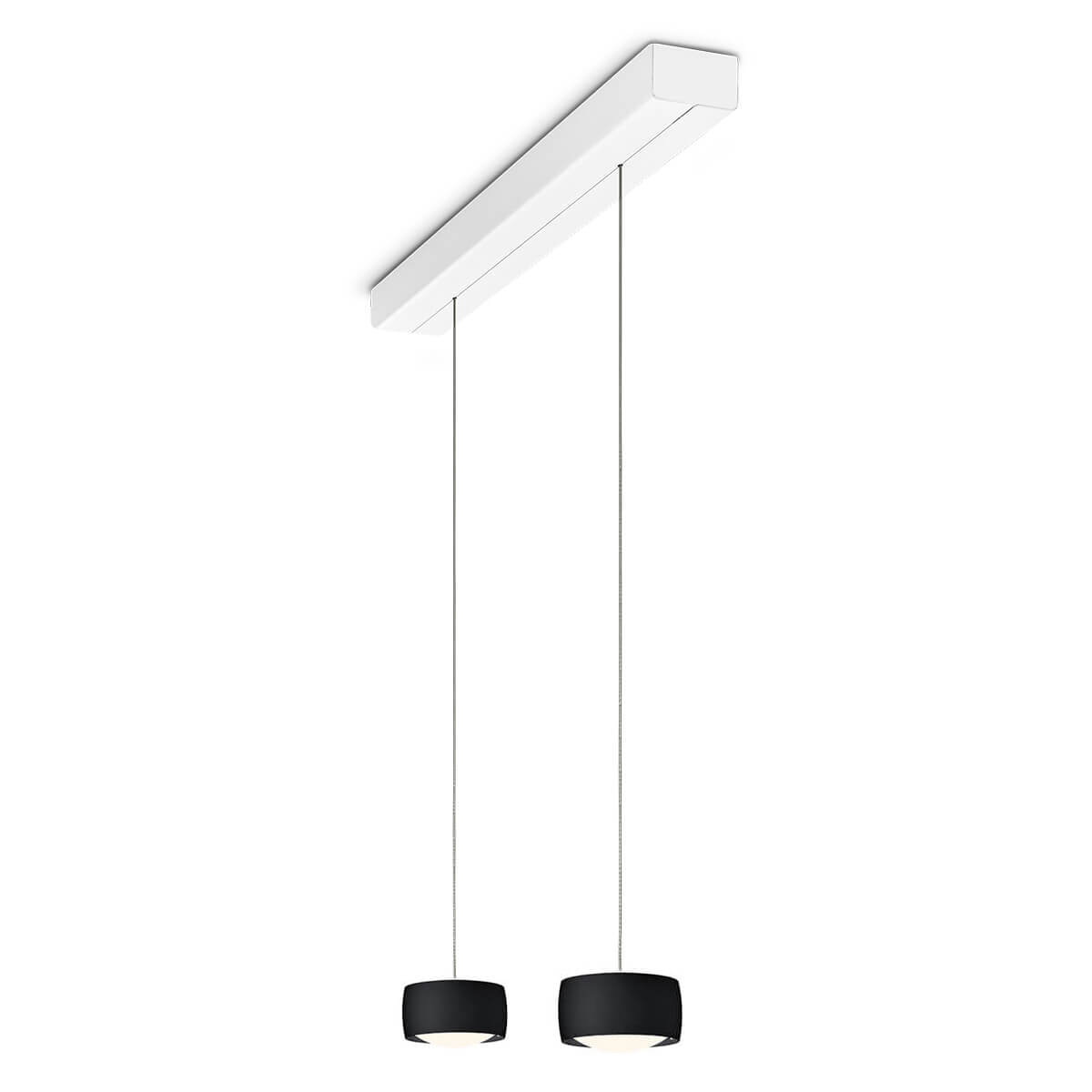 Oligo Grace LED Pendelleuchte, 2-flg., TW, unsichtbare Höhenverstellung, Baldachin: weiß matt, schwarz matt