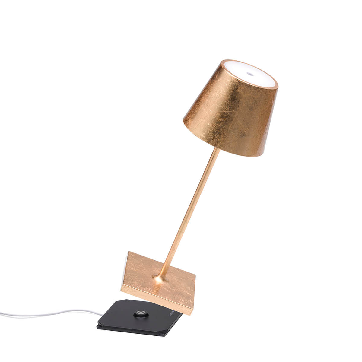Zafferano AiLati Poldina Mini Pro LED Akkuleuchte, Blattgold, Einzel-Kontaktladestation (inbegriffen)